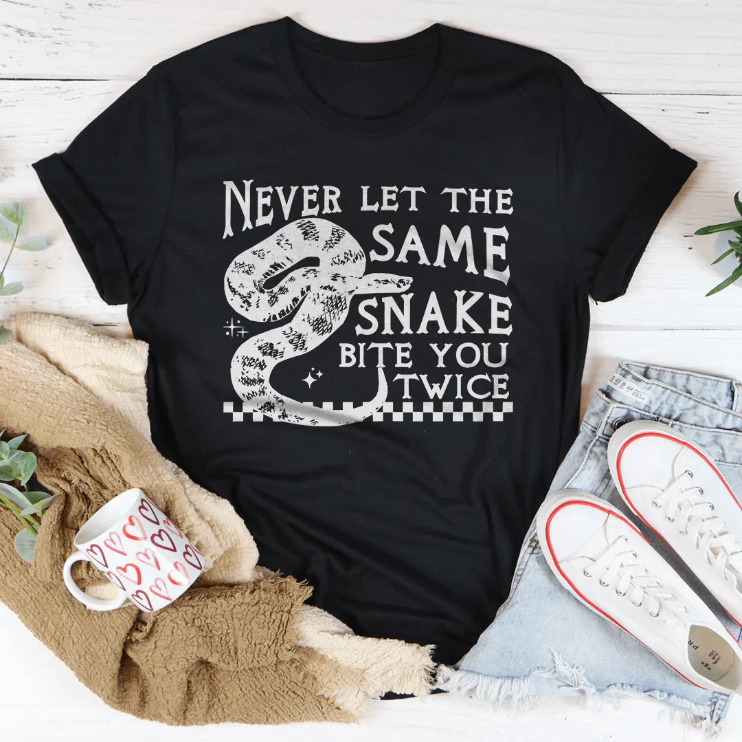 Never let The Same Snake Bite You Twice Tee Black Heather / S Peachy Sunday T-Shirt