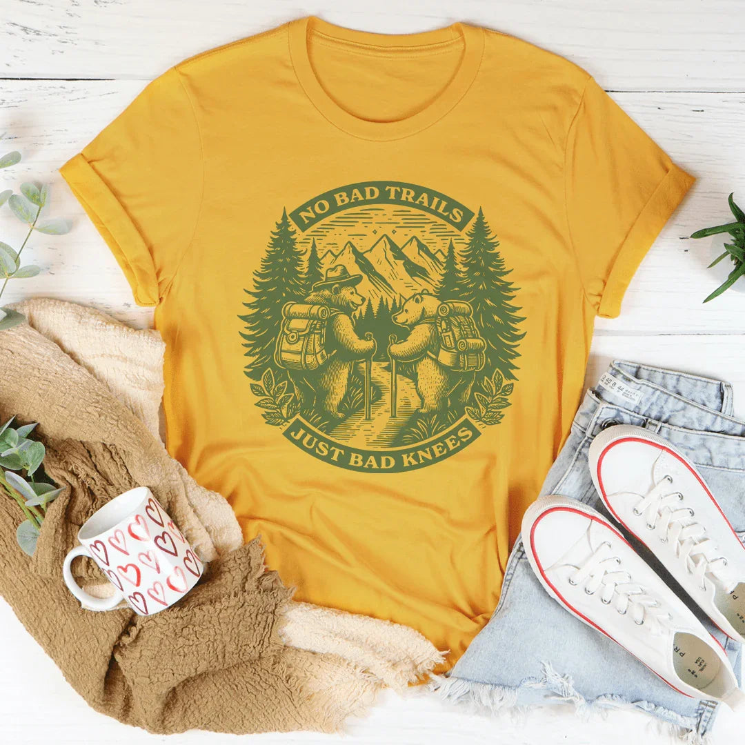 No Bad Trails Just Bad Knees Tee Mustard / S Peachy Sunday T-Shirt