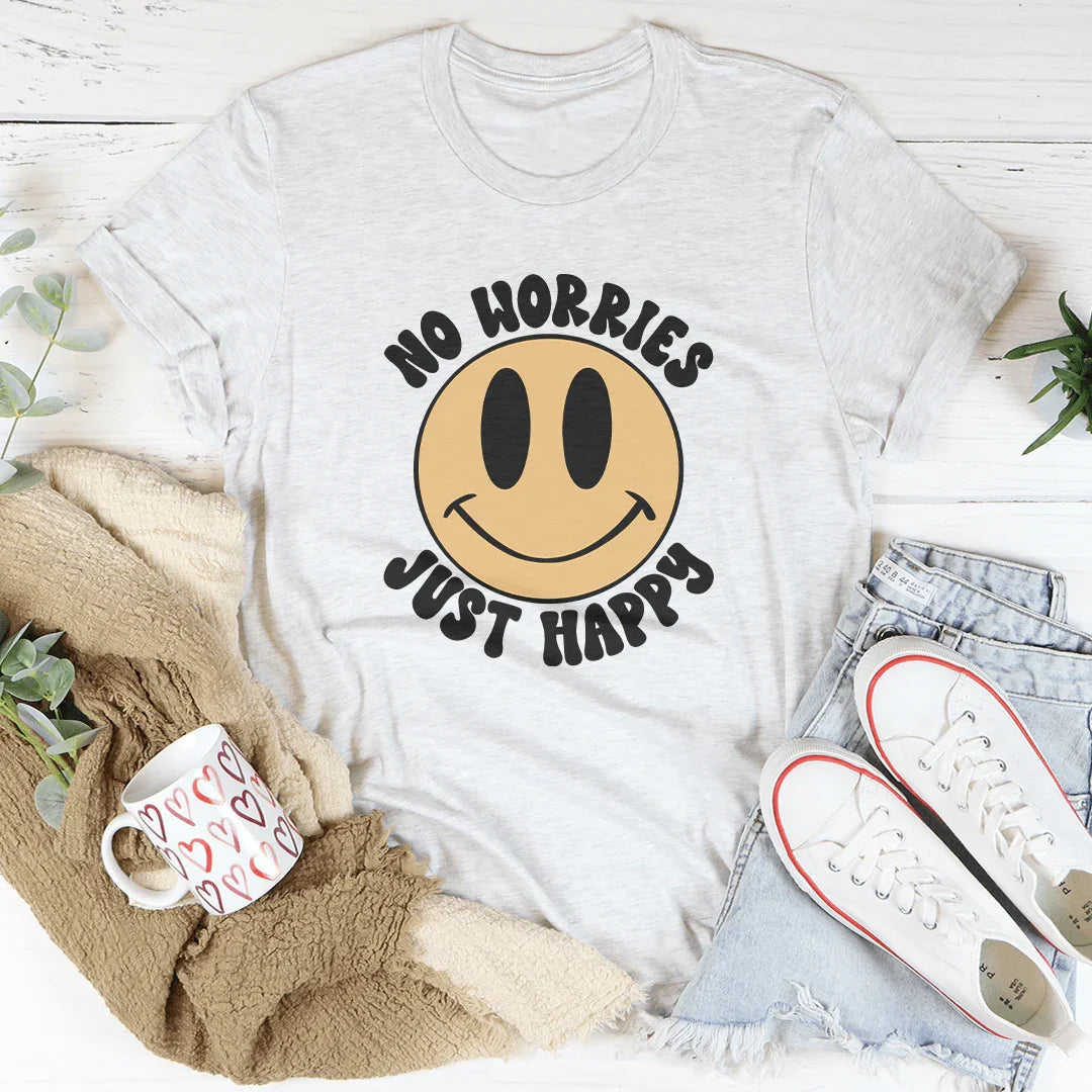 No Worries Just Happy Tee Ash / S Peachy Sunday T-Shirt