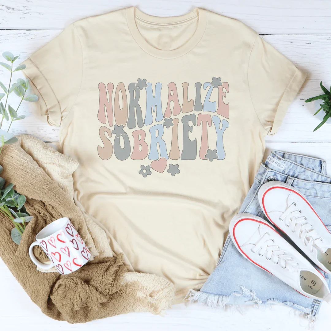 Normalize Sobriety Tee Soft Cream / S Peachy Sunday T-Shirt