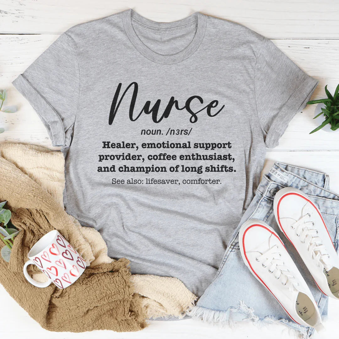 Nurse Healer Emotional Support Provider Coffee Enthusiast Tee Athletic Heather / S Peachy Sunday T-Shirt