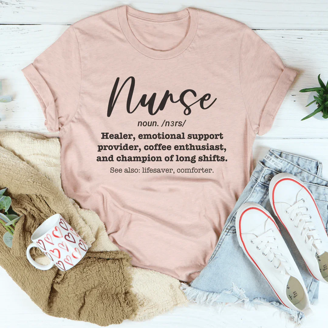 Nurse Healer Emotional Support Provider Coffee Enthusiast Tee Heather Prism Peach / S Peachy Sunday T-Shirt