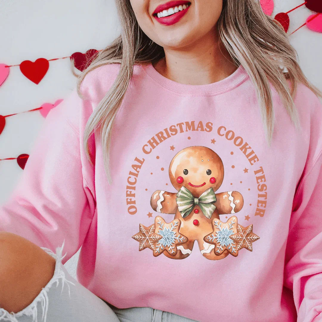 Official Christmas Cookie Tester Sweatshirt Light Pink / S Peachy Sunday T-Shirt