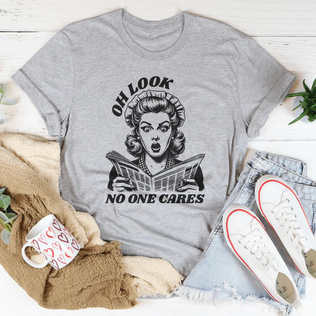 Oh Look No One Cares Tee Athletic Heather / S Peachy Sunday T-Shirt