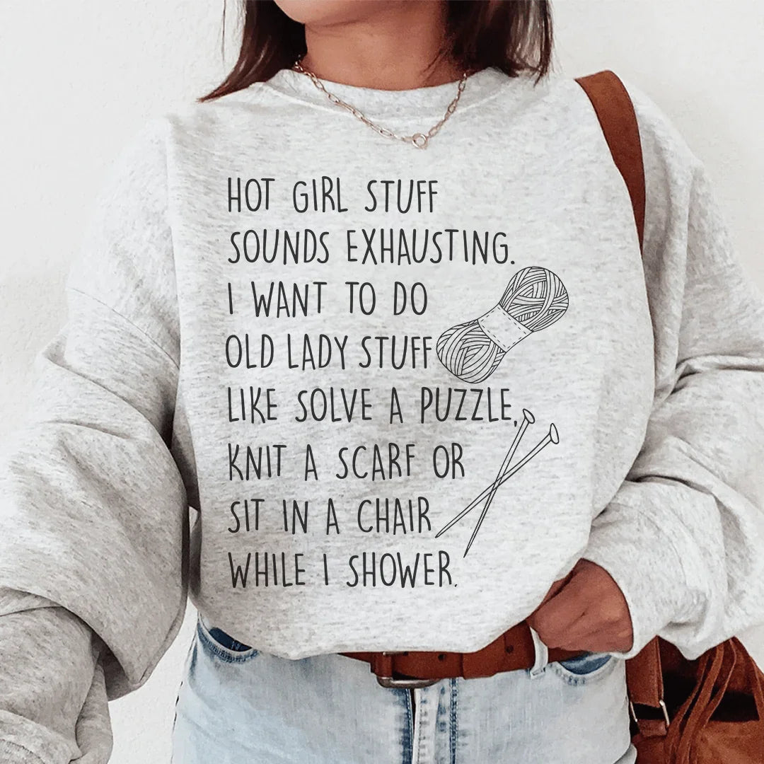 Old Lady Sweatshirt Sport Grey / S Peachy Sunday T-Shirt