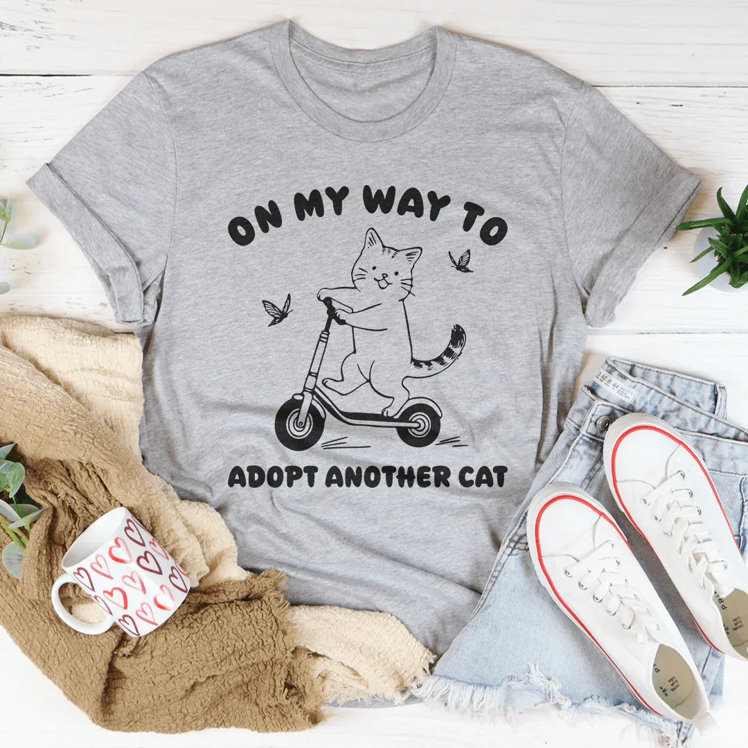 On My Way To Adopt Another Cat Tee Athletic Heather / S Peachy Sunday T-Shirt