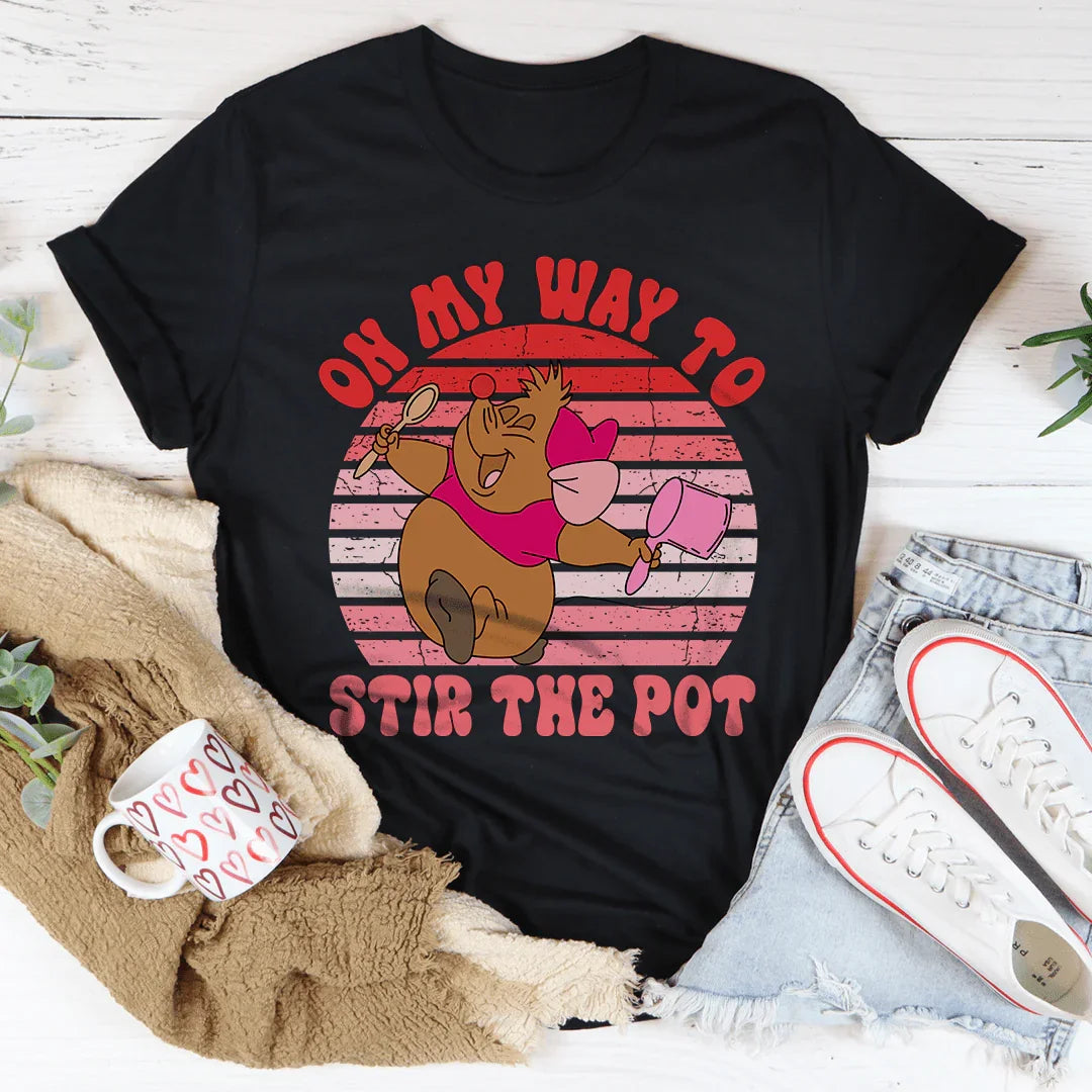 On My Way To Stir The Pot Tee Black Heather / S Peachy Sunday T-Shirt