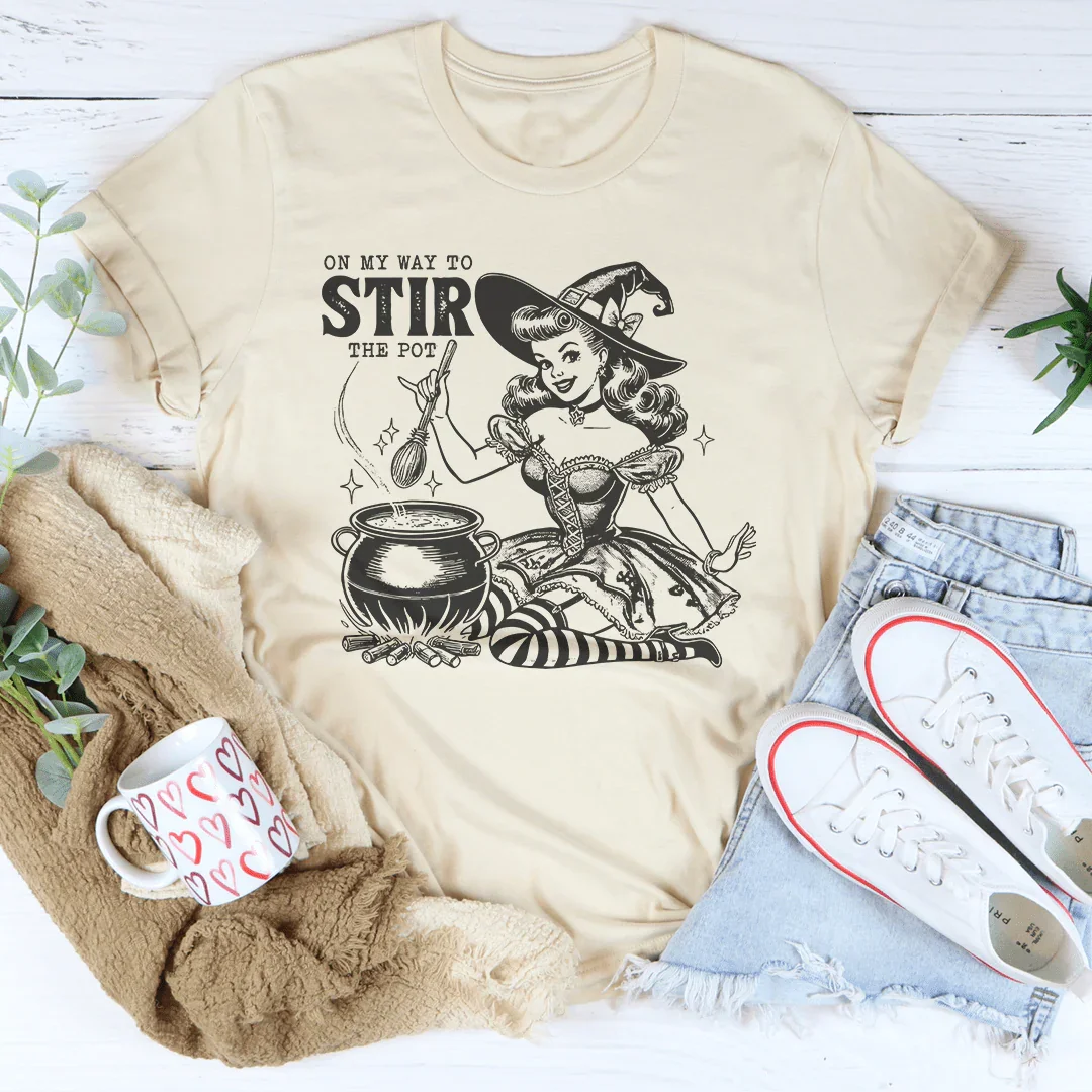 On My Way To Stir The Pot Tee Soft Cream / S Peachy Sunday T-Shirt