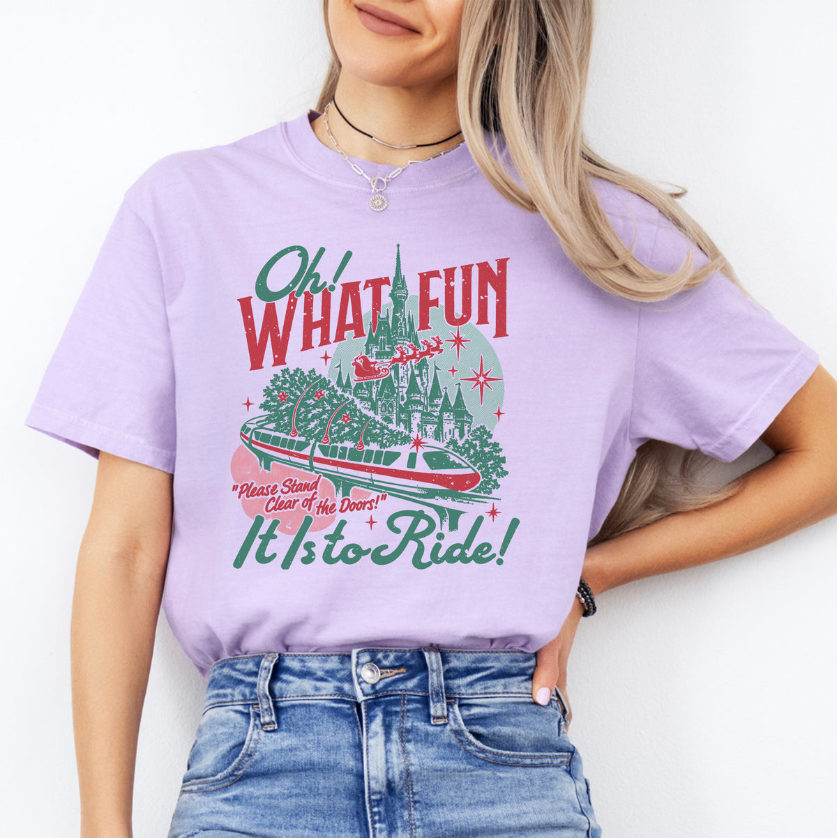 T-Shirt „Oh, wie schön ist es, an Weihnachten zu fahren“