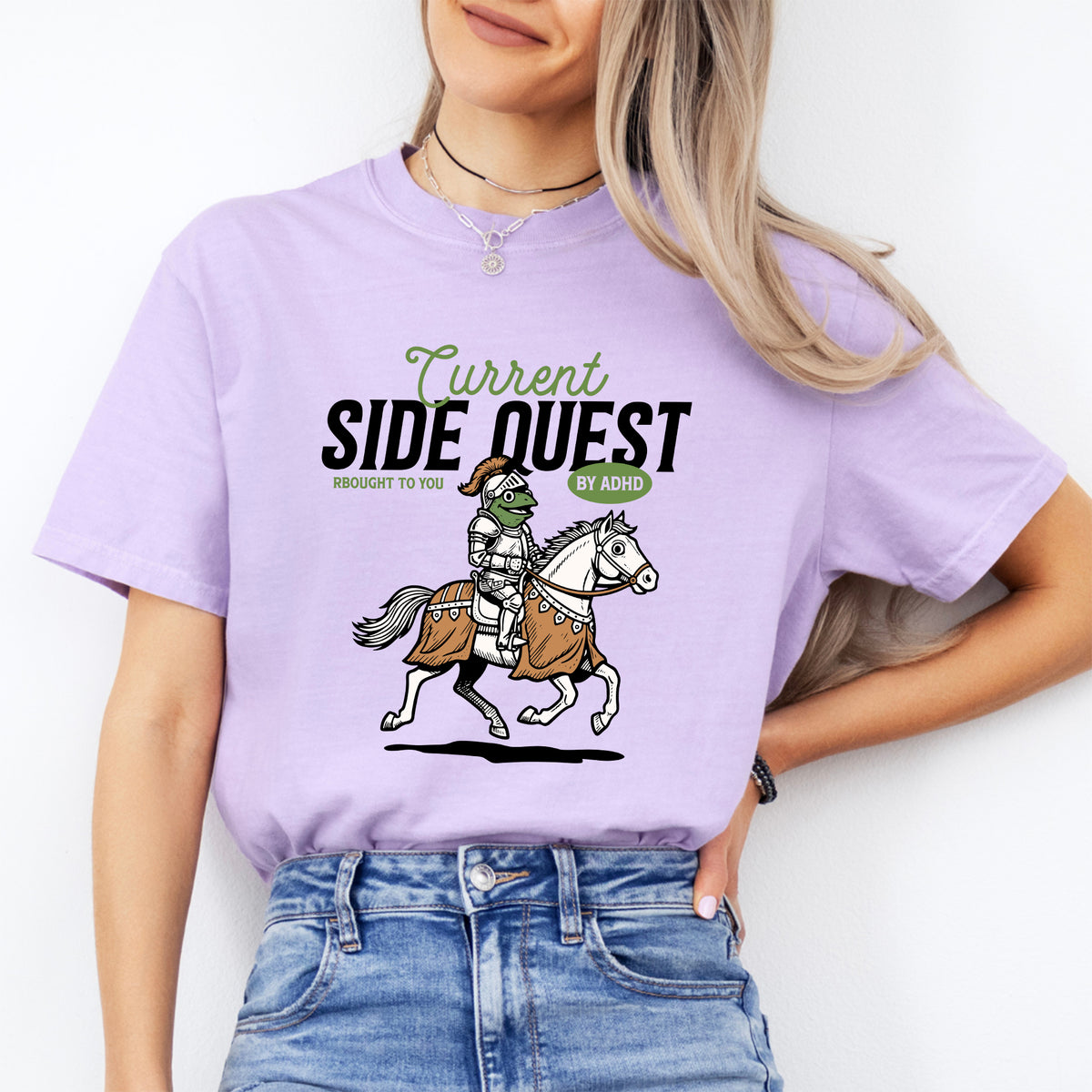 T-shirt humoristique ADHD « Quête secondaire du moment »