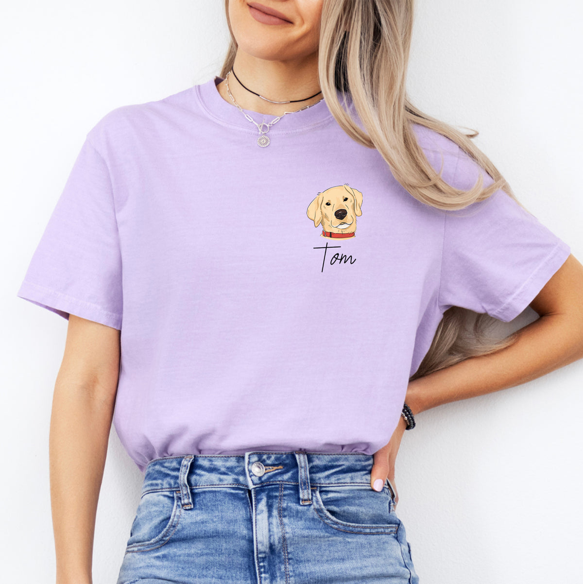 T-Shirt mit personalisiertem Haustierfoto und Namen