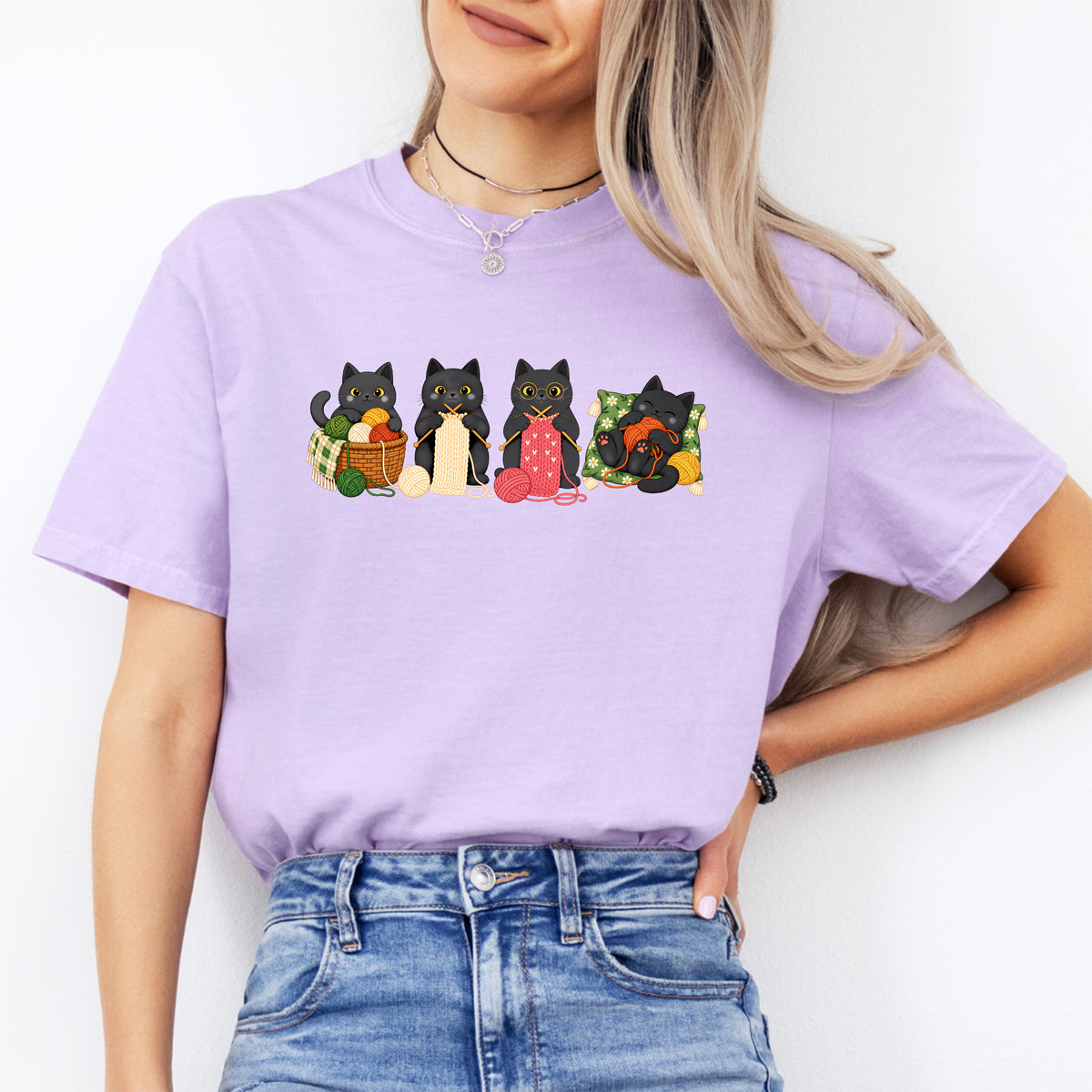 Black Cats Knitting Tee