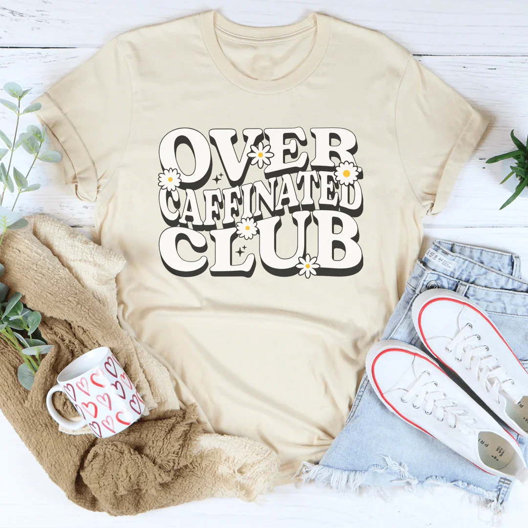 Over Caffinated Club Tee Soft Cream / S Peachy Sunday T-Shirt