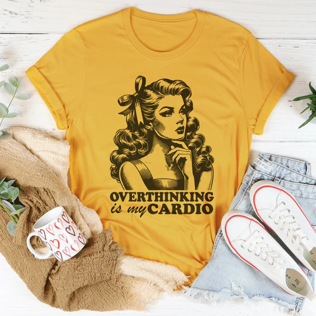 Overthinking Is My Cardio Tee Mustard / S Peachy Sunday T-Shirt