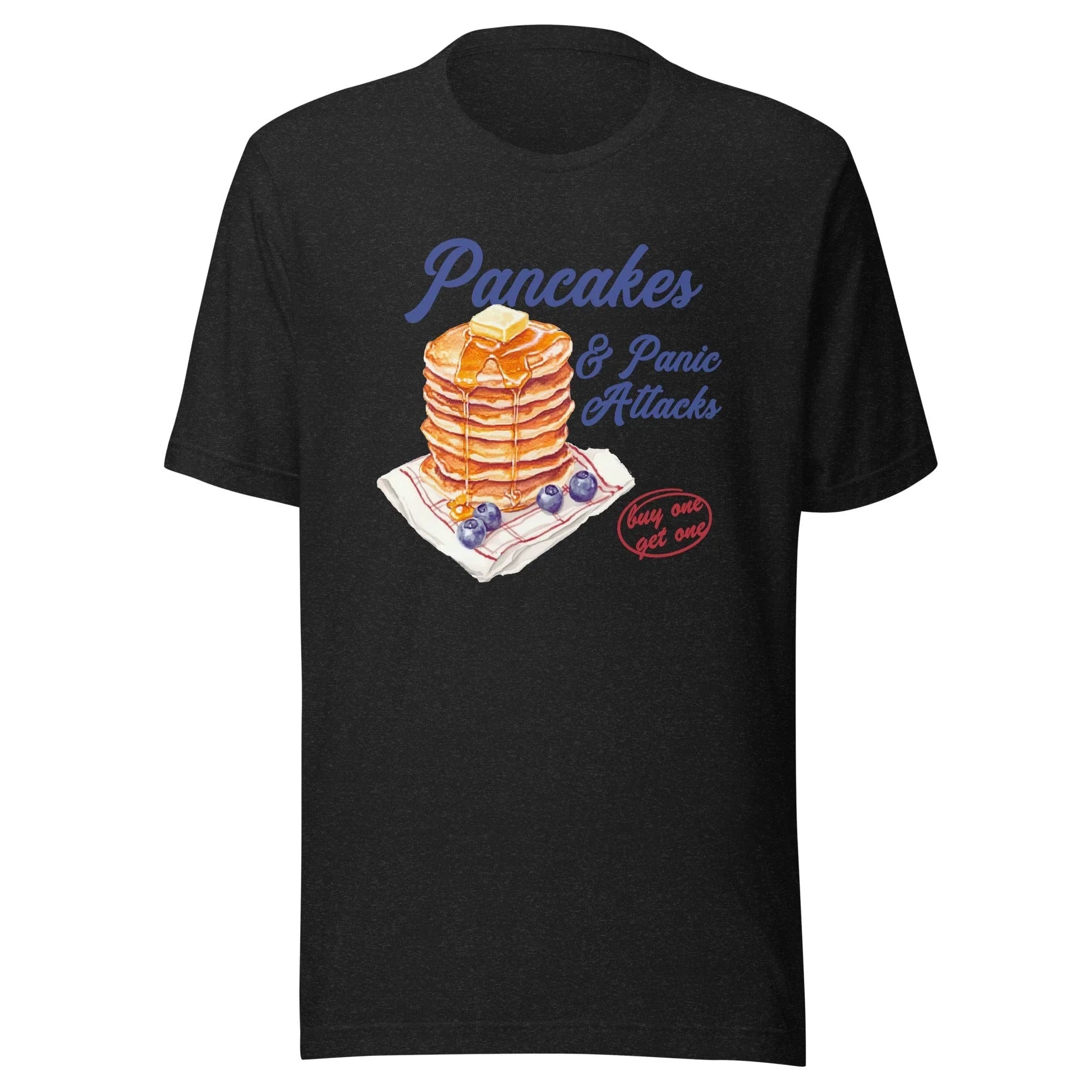 Pancakes And Panic Attacks Tee Black Heather / S Peachy Sunday T-Shirt
