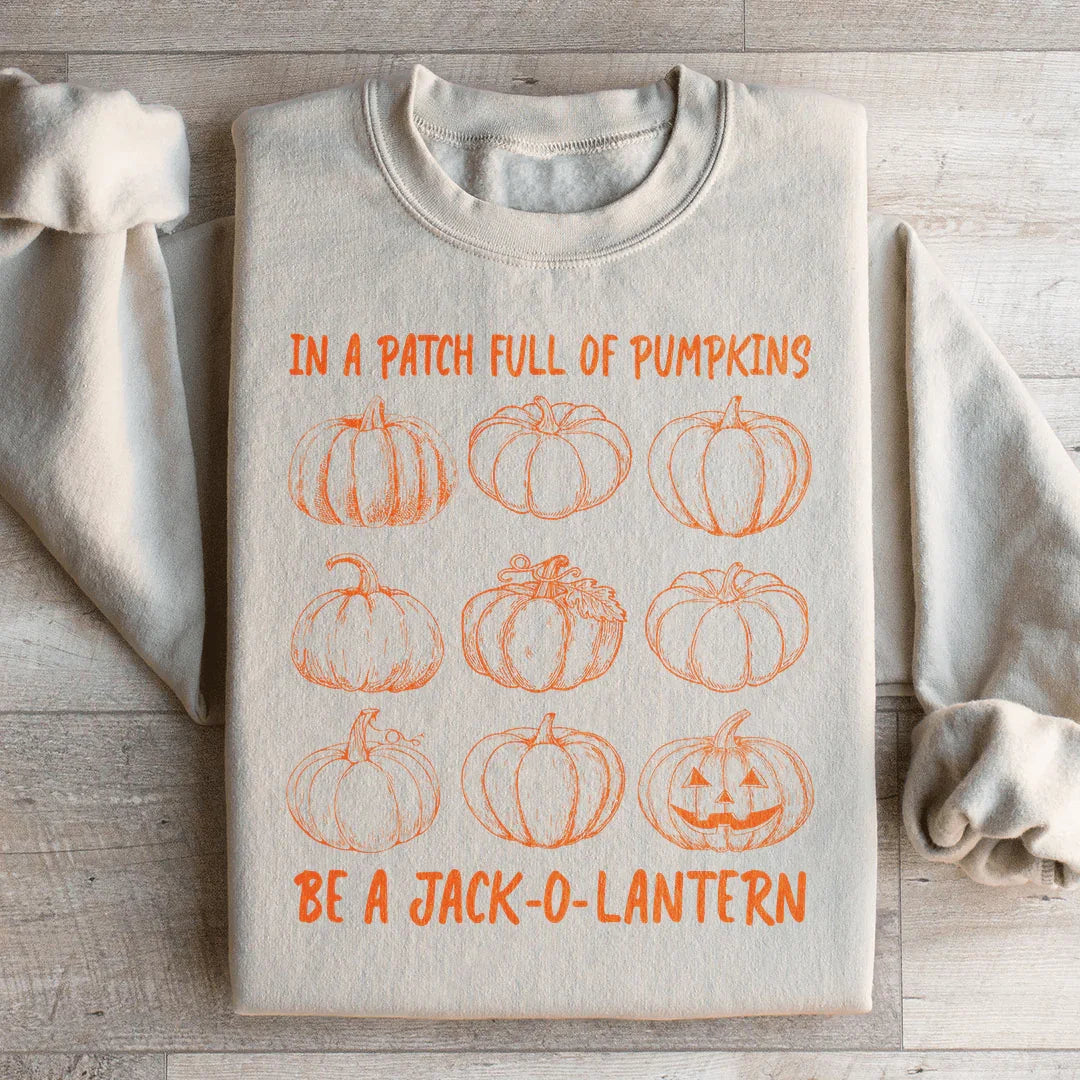 Patch Full Of Pumpkins Sweatshirt Sand / S Peachy Sunday T-Shirt