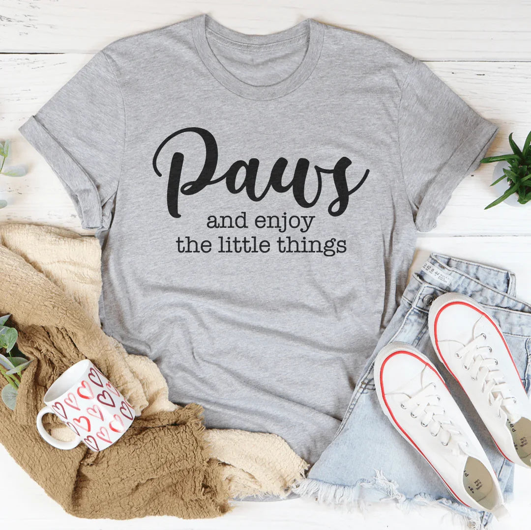 Paws And Enjoy The Little Things Tee Athletic Heather / S Peachy Sunday T-Shirt