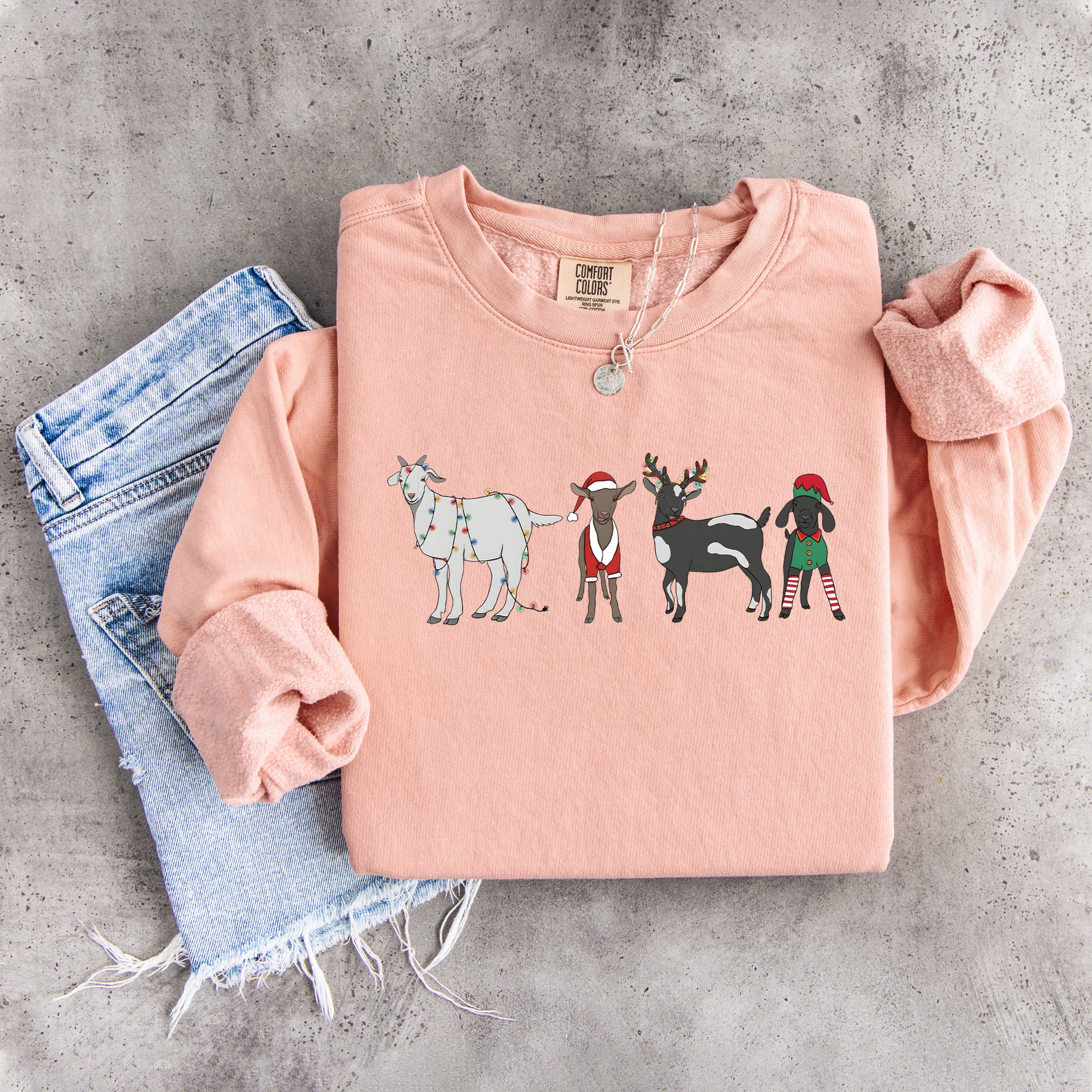Weihnachts-Ziegen-Sweatshirt