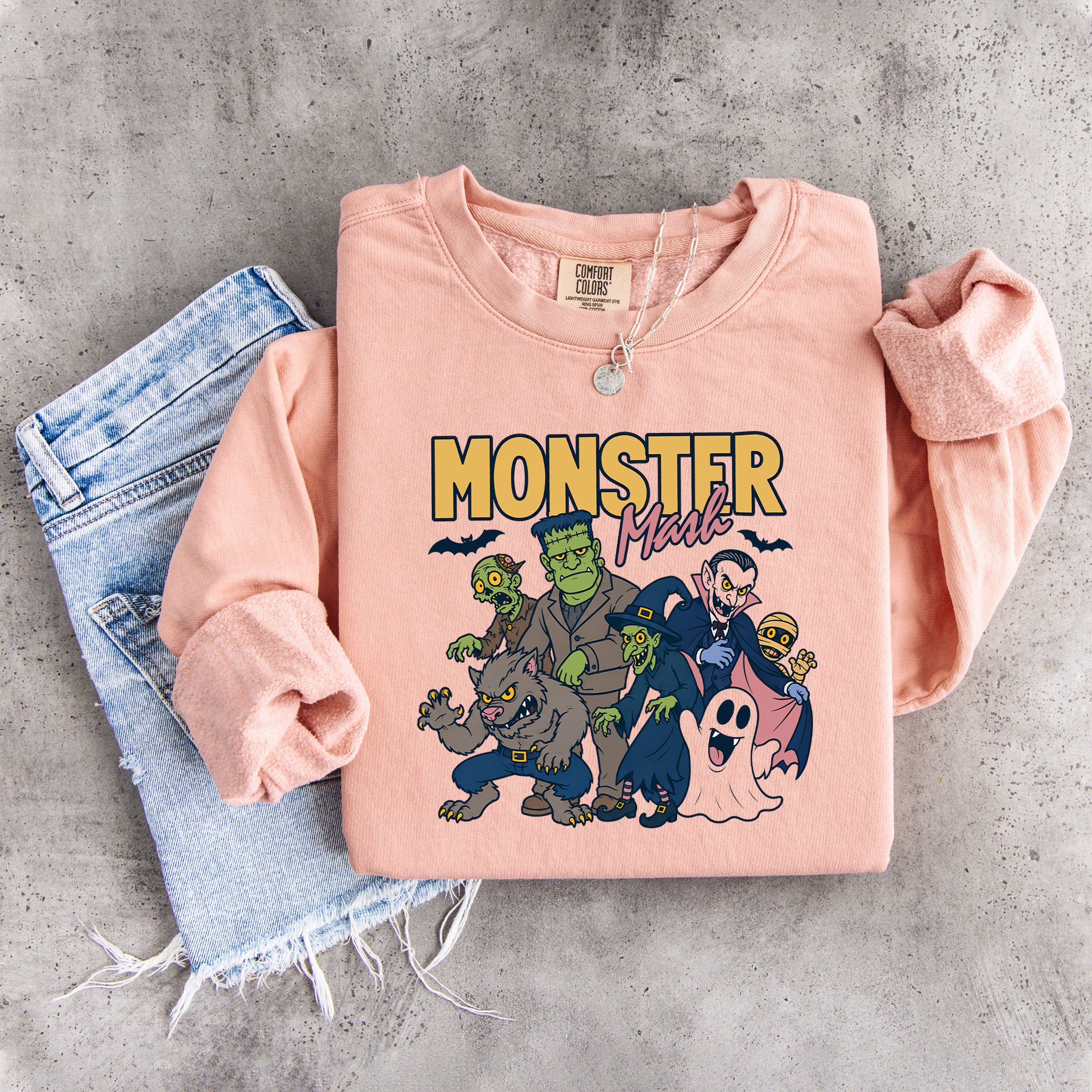 Retro-Halloween-Sweatshirt „Monster Mash“