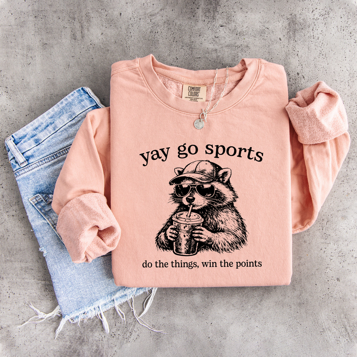 Sudadera divertida de mapache «Yay Go Sports»