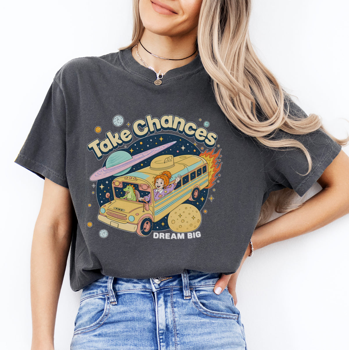 90s Science Teacher Nostalgia Graphic Top Take Chances DREAM BIG