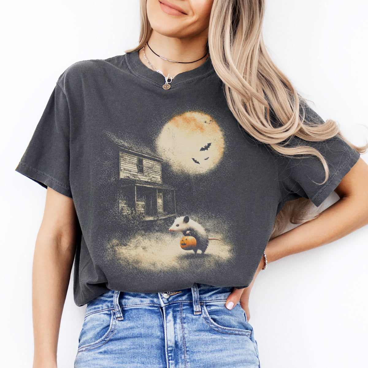 T-shirt opossum vintage d'Halloween