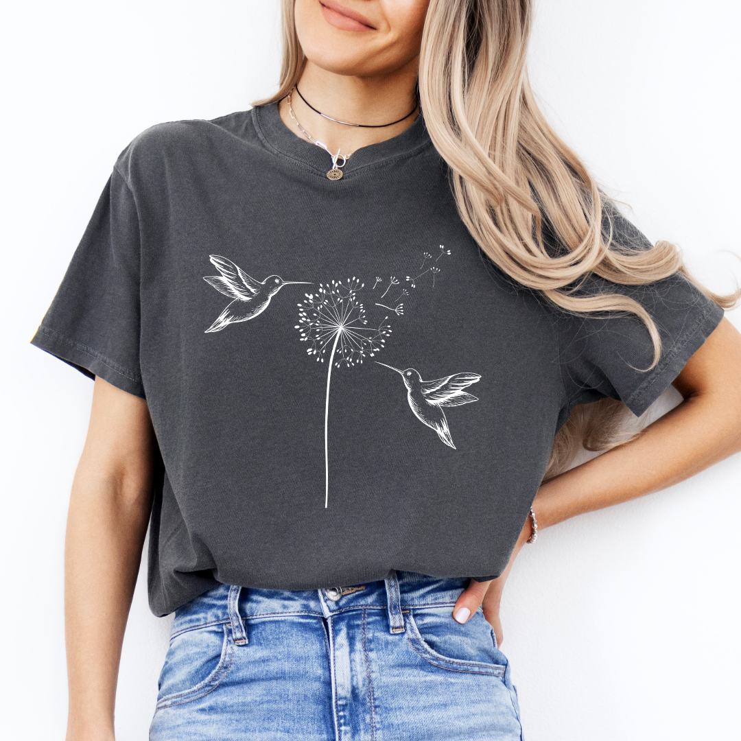 Cute Dandelion Hummingbird Tee