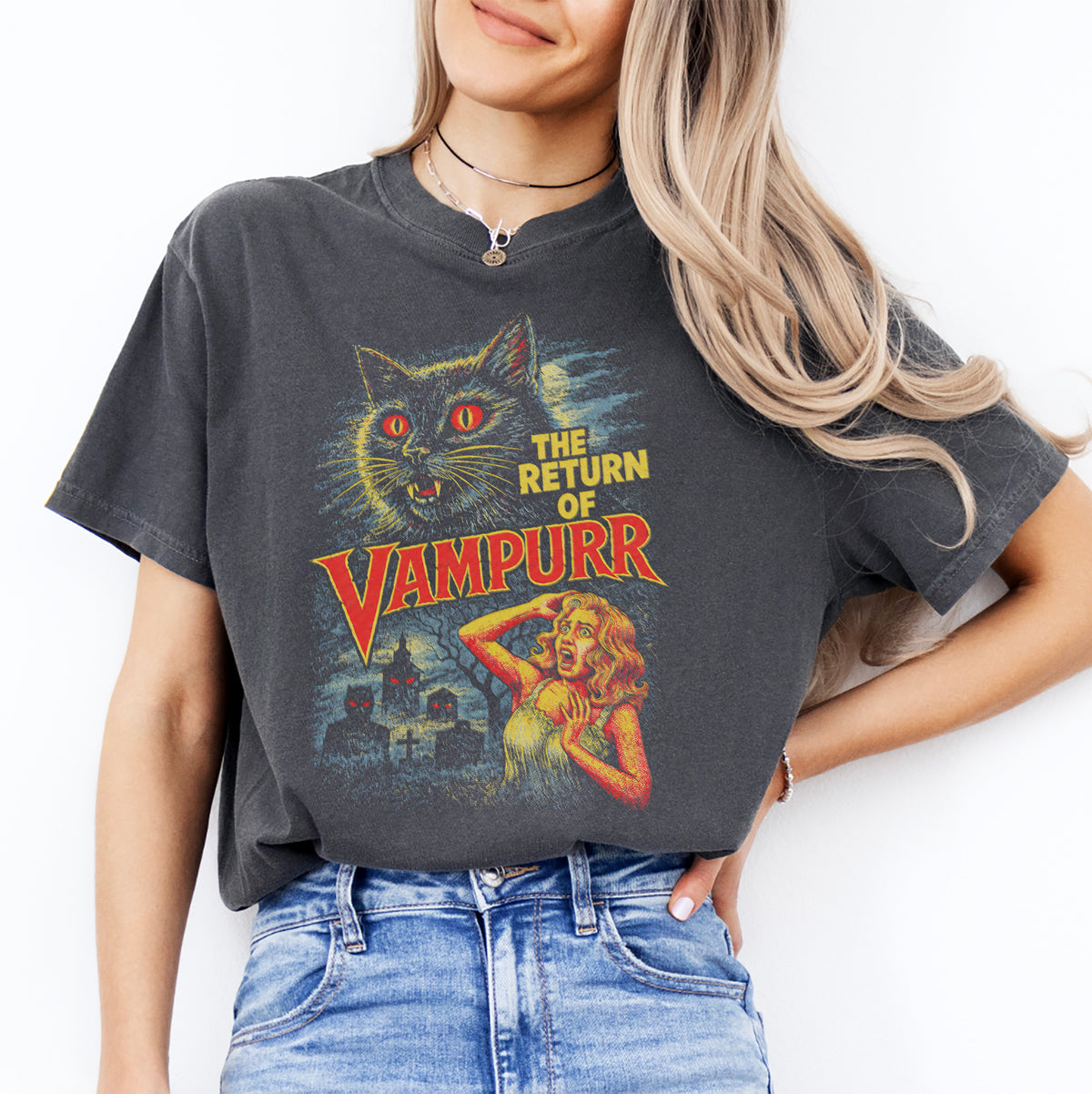 The Return Of Vampurr Halloween Cat Tee