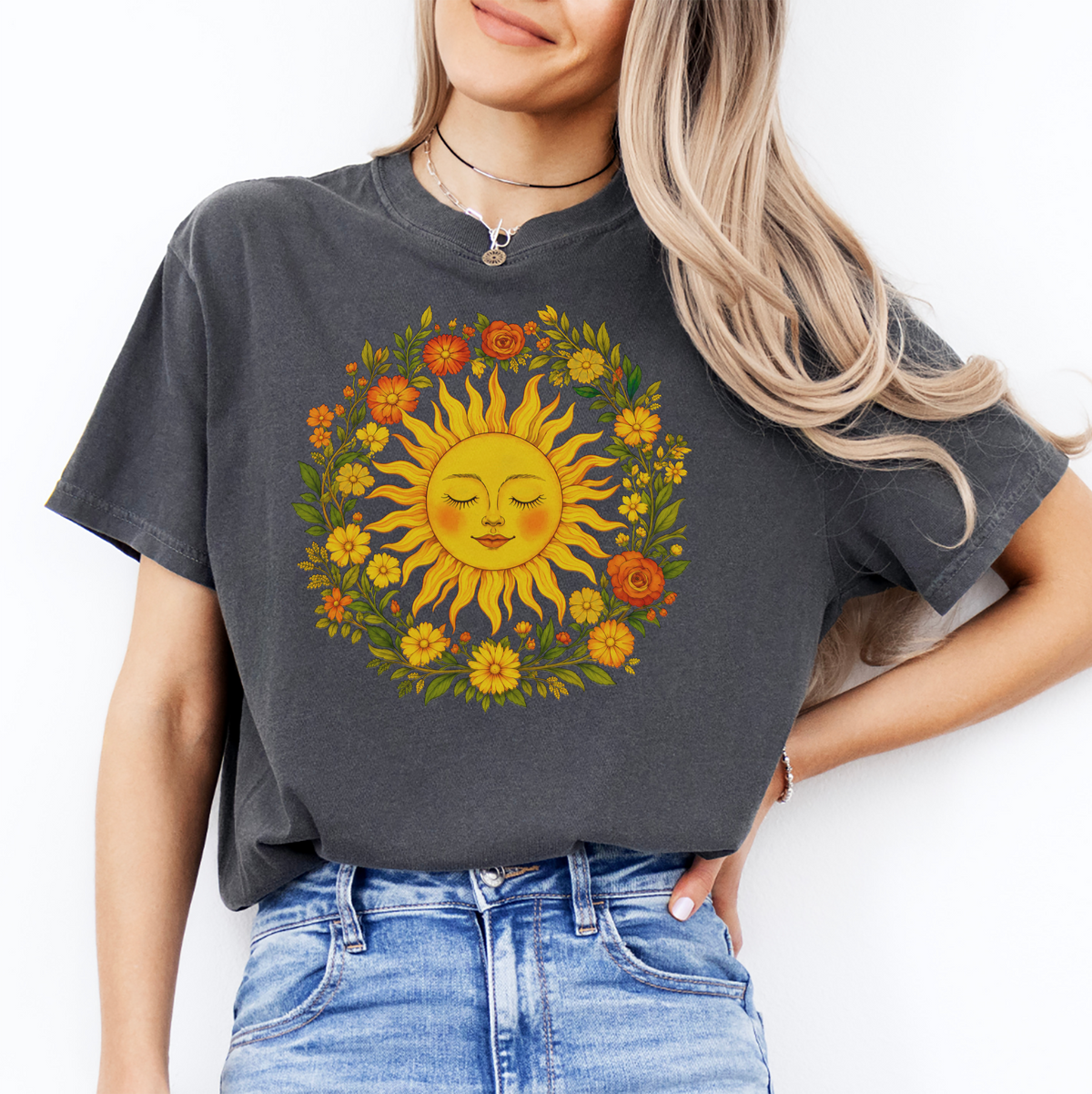 Boho-Spiritual-Sonnen-T-Shirt
