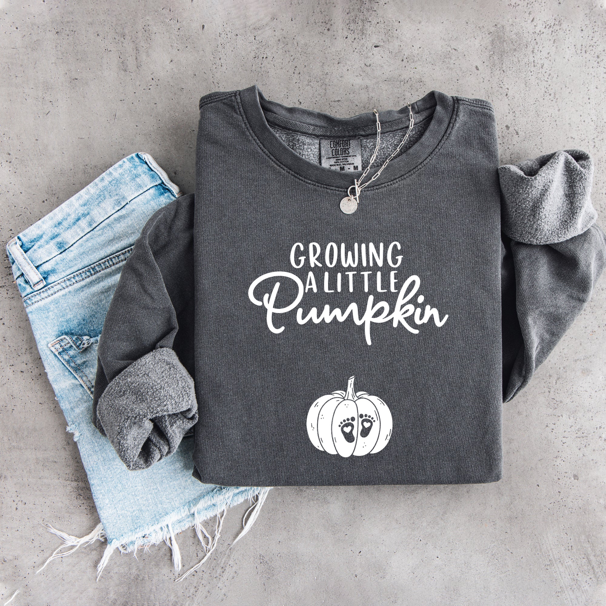 Sweat-shirt « Je fais pousser un petit potiron »