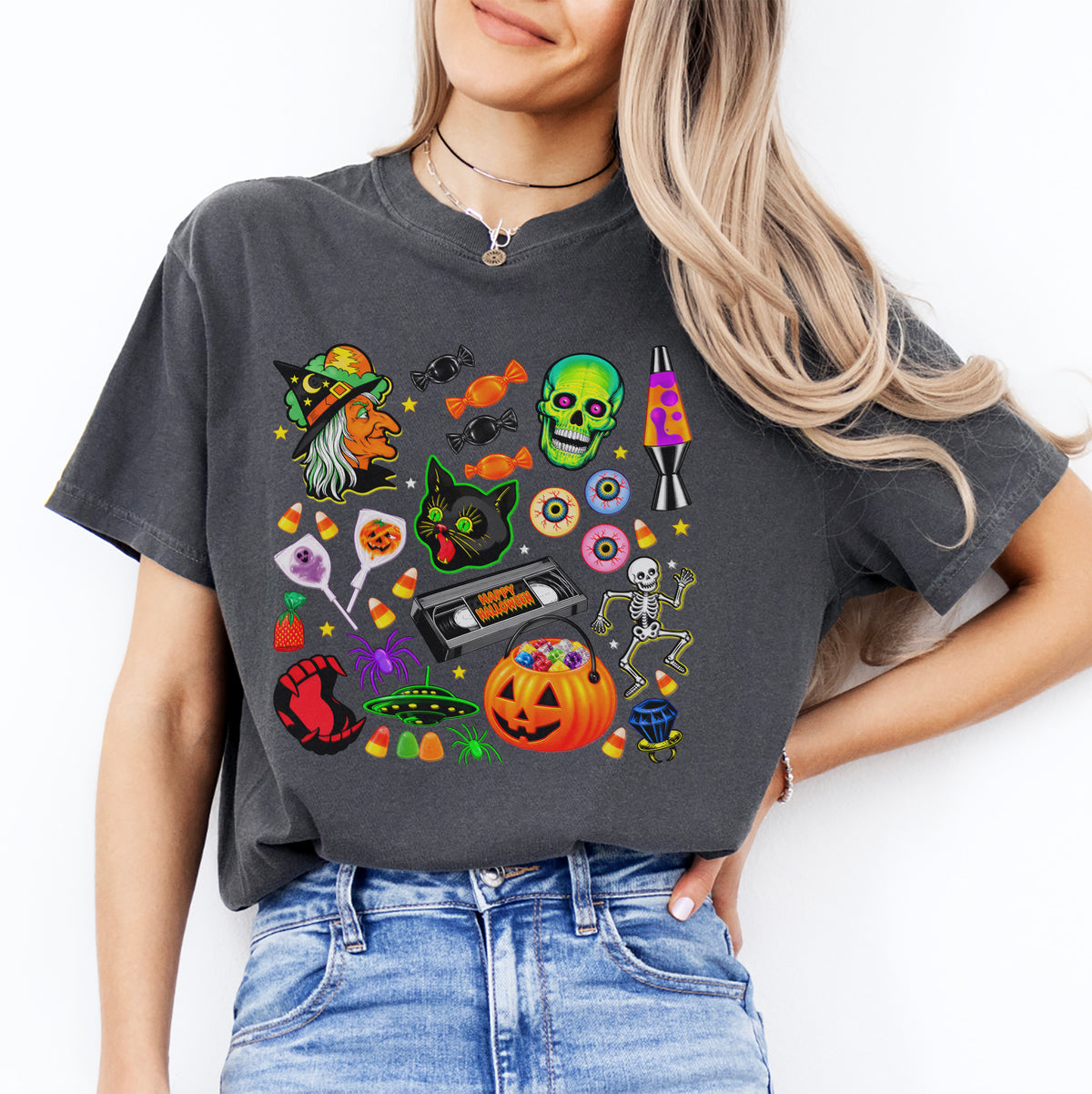 Camiseta gráfica nostálgica de Halloween de los años 90