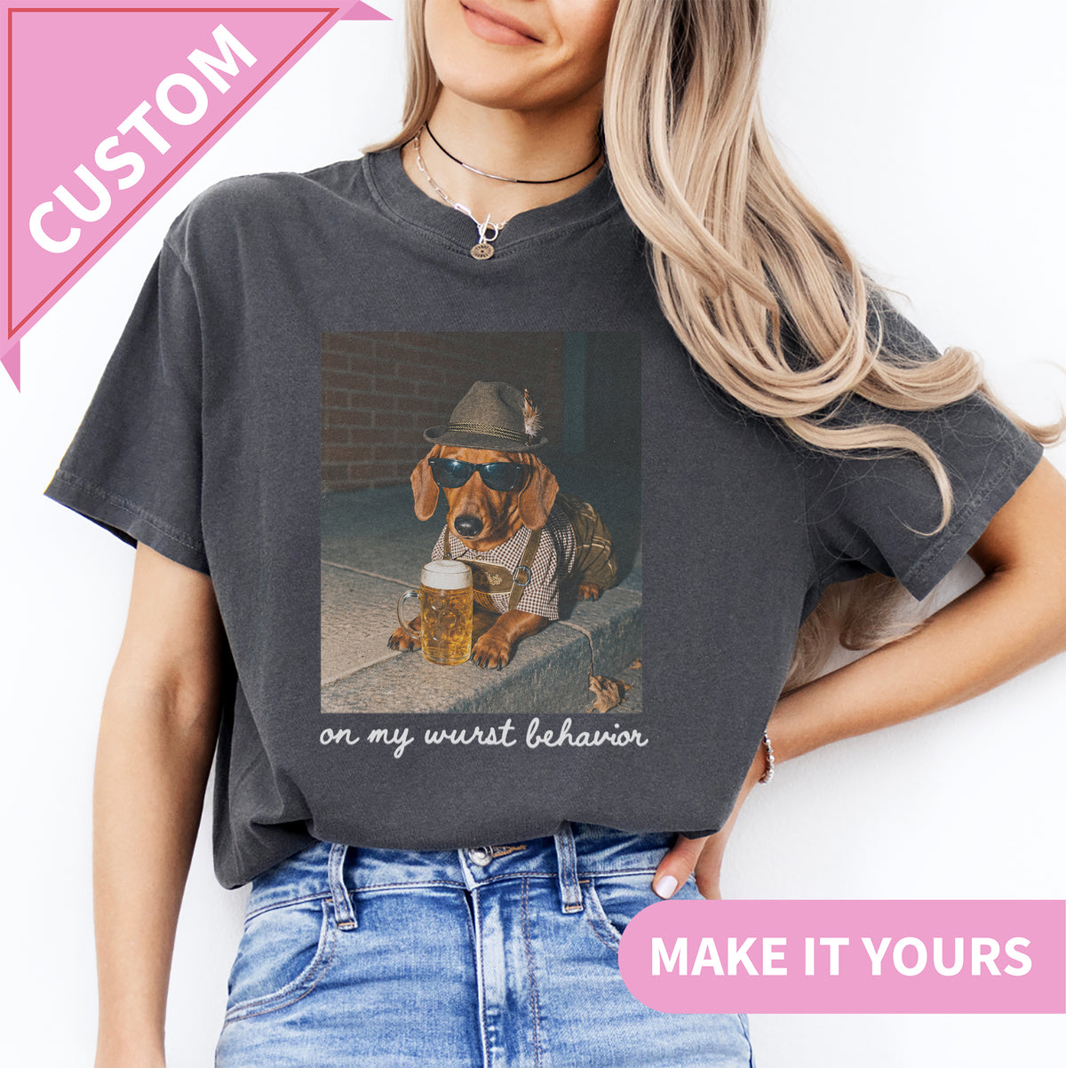 T-shirt personnalisé avec photo de chien pour l’Oktoberfest