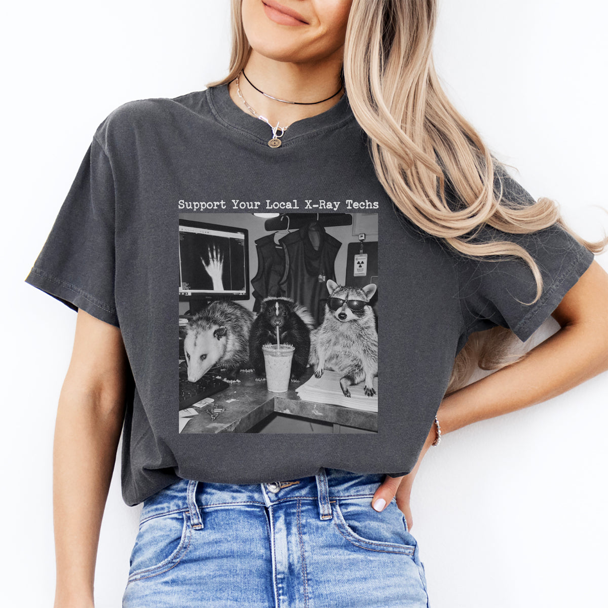 Radiology Humor Graphic T-Shirt – "Support Your Local X-Ray Techs"