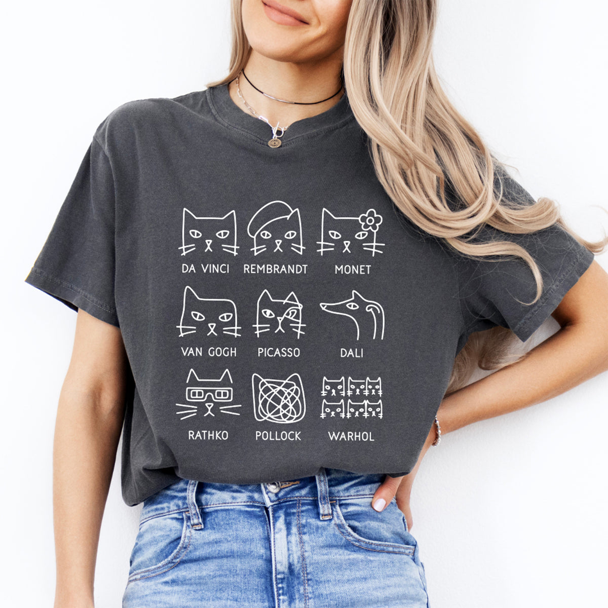 Grafik-Shirt „Berühmte Maler als Katzen“ zur Kunstgeschichte