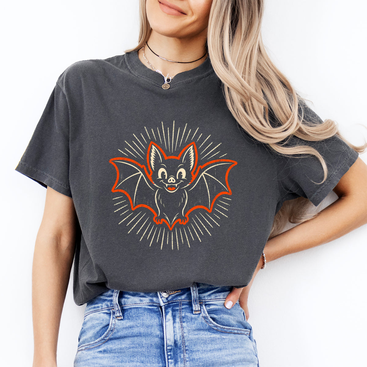 Retro-Fledermaus-T-Shirt