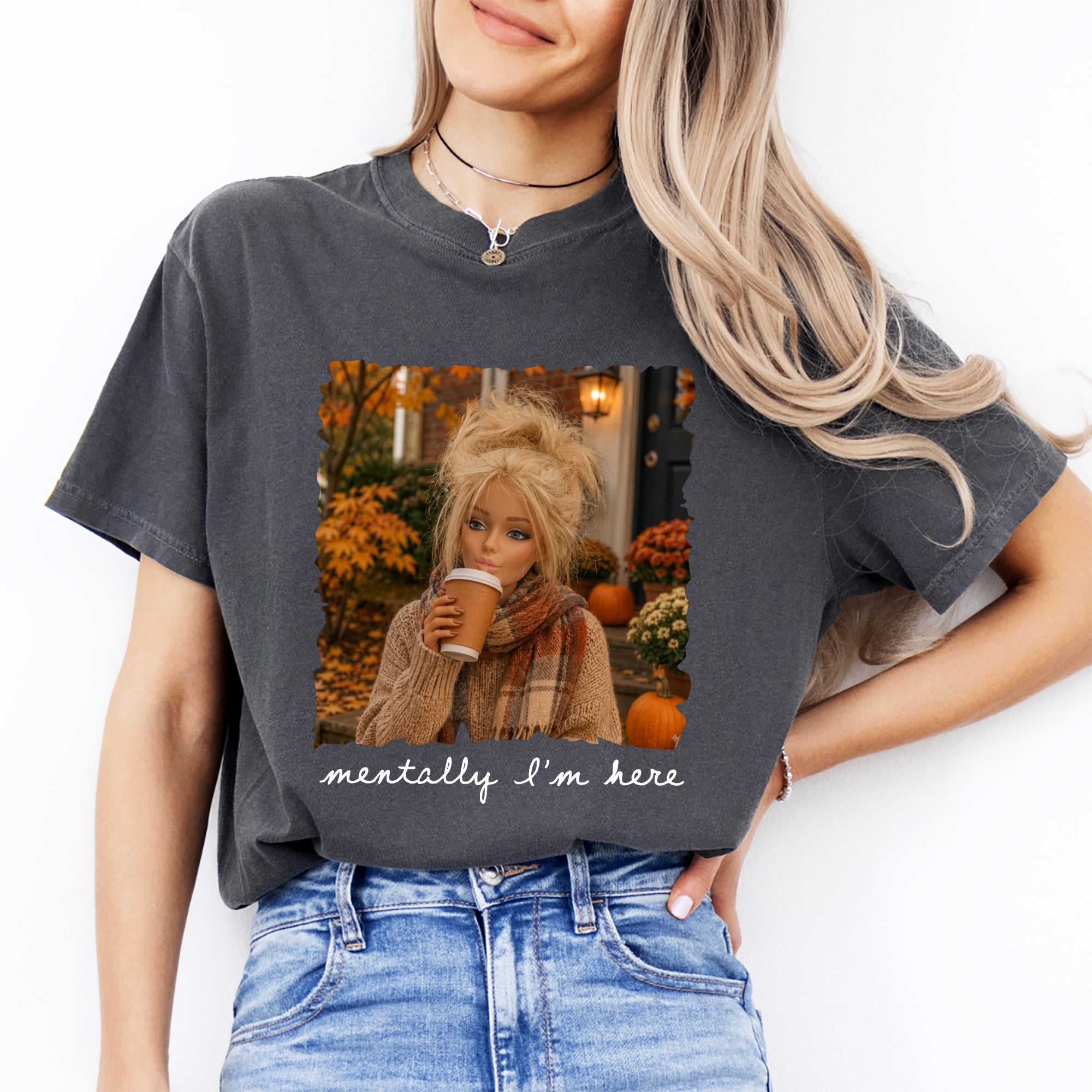 T-shirt « Mentalement, je suis ici »