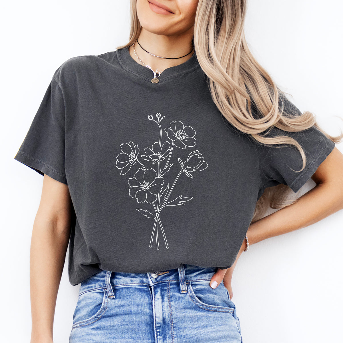 Boho-Wildblumen-T-Shirt