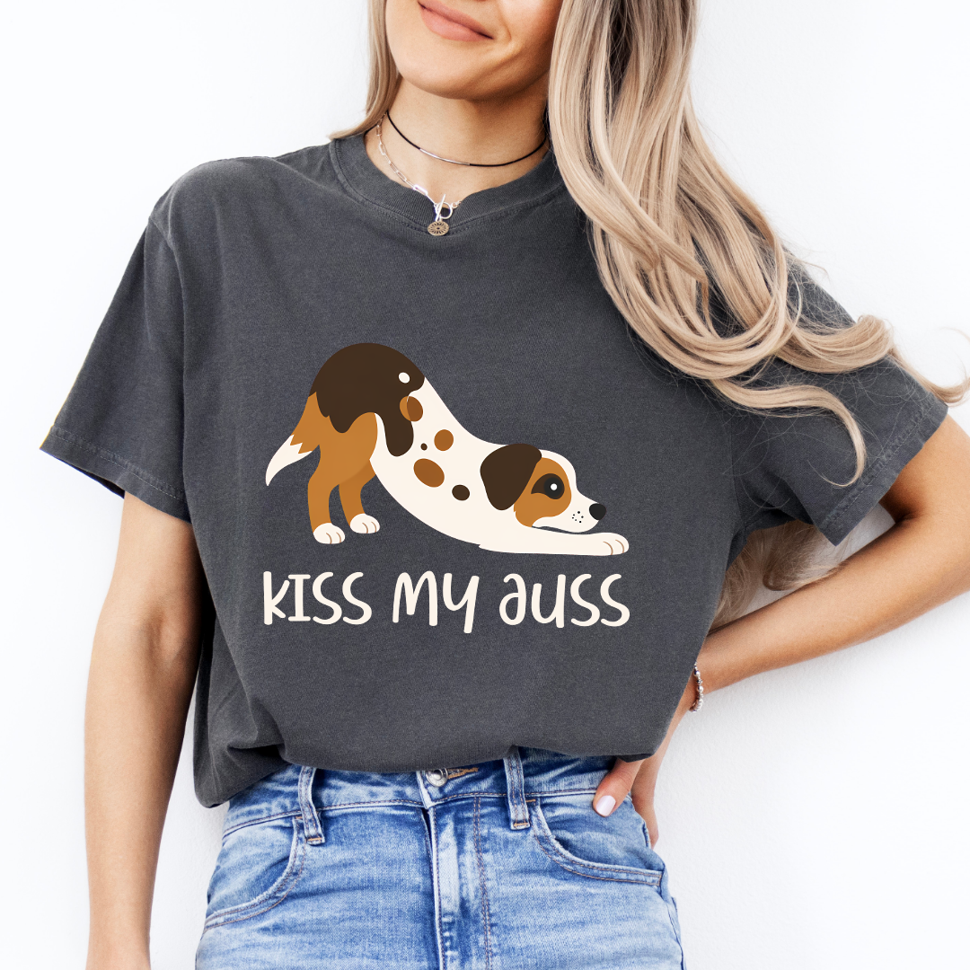 Kiss My Auss Embroidered Tee