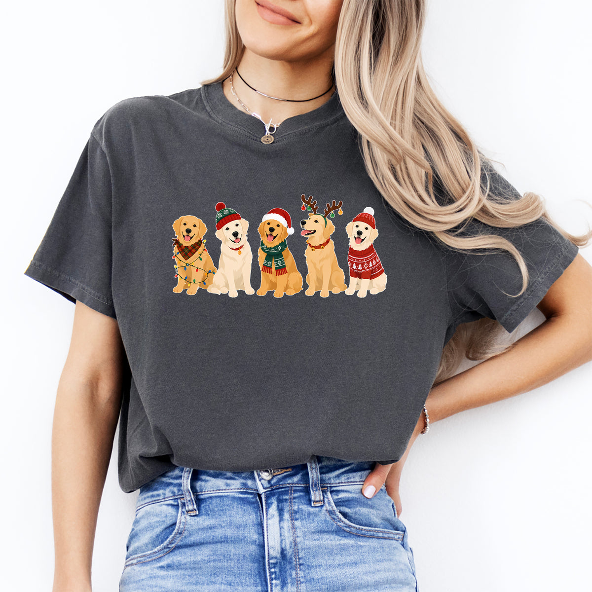 T-shirt de Noël Golden Retriever