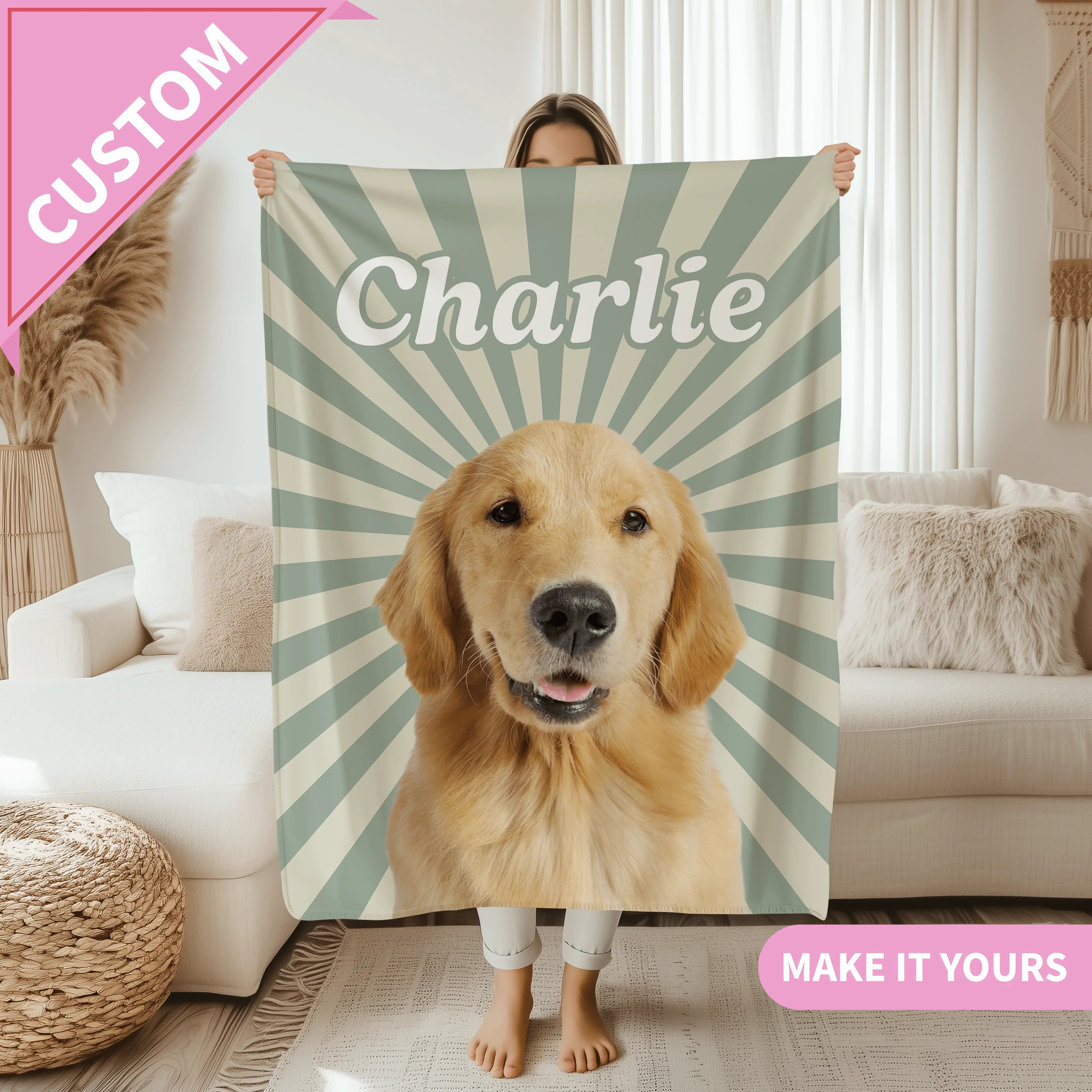 Personalized Dog Lover Gift | Soft & Cozy Throw For Pet Owners Blanket 50" × 60" Printify All Over Prints T-Shirt