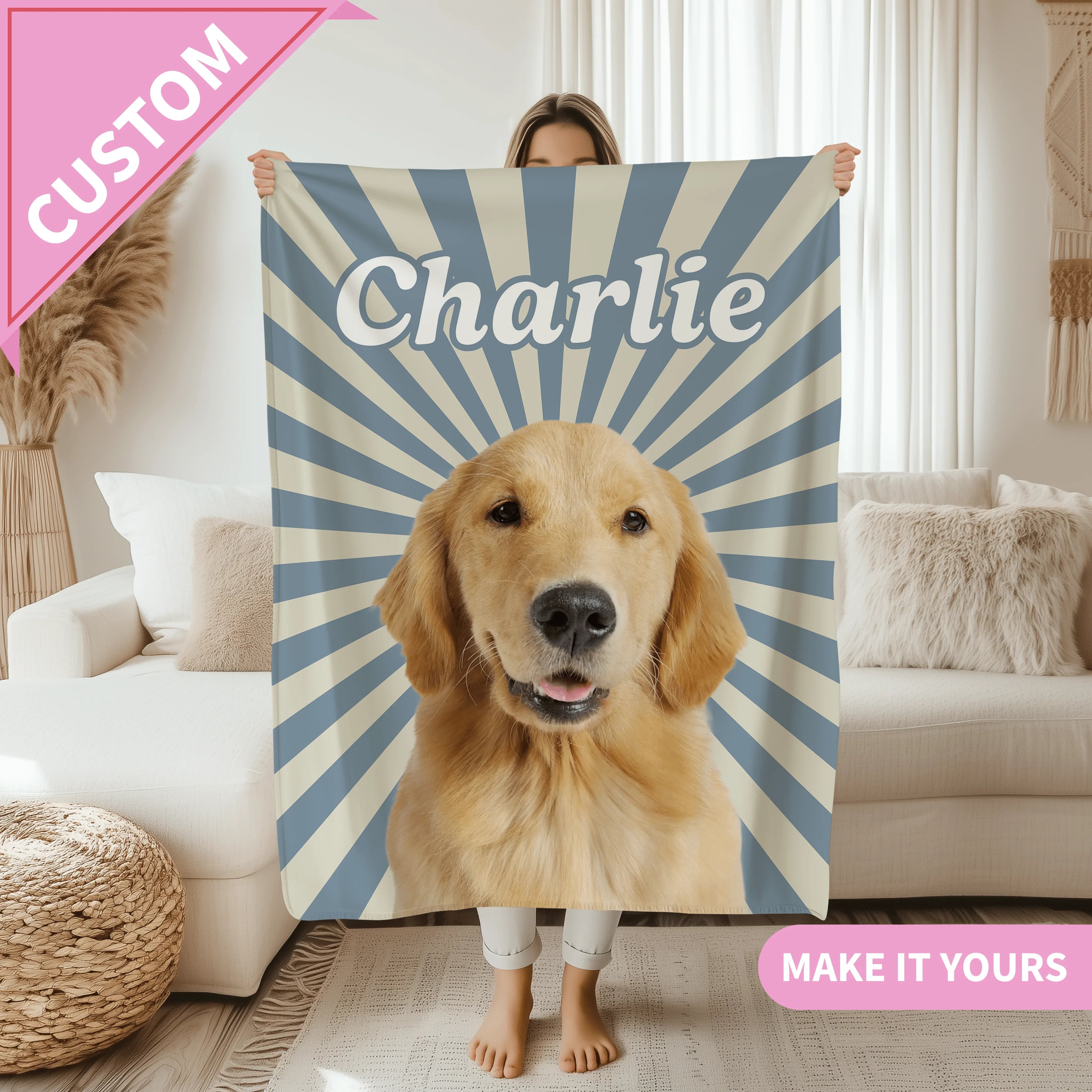 Personalized Dog Lover Gift | Soft & Cozy Throw For Pet Owners Blanket 50" × 60" Printify All Over Prints T-Shirt
