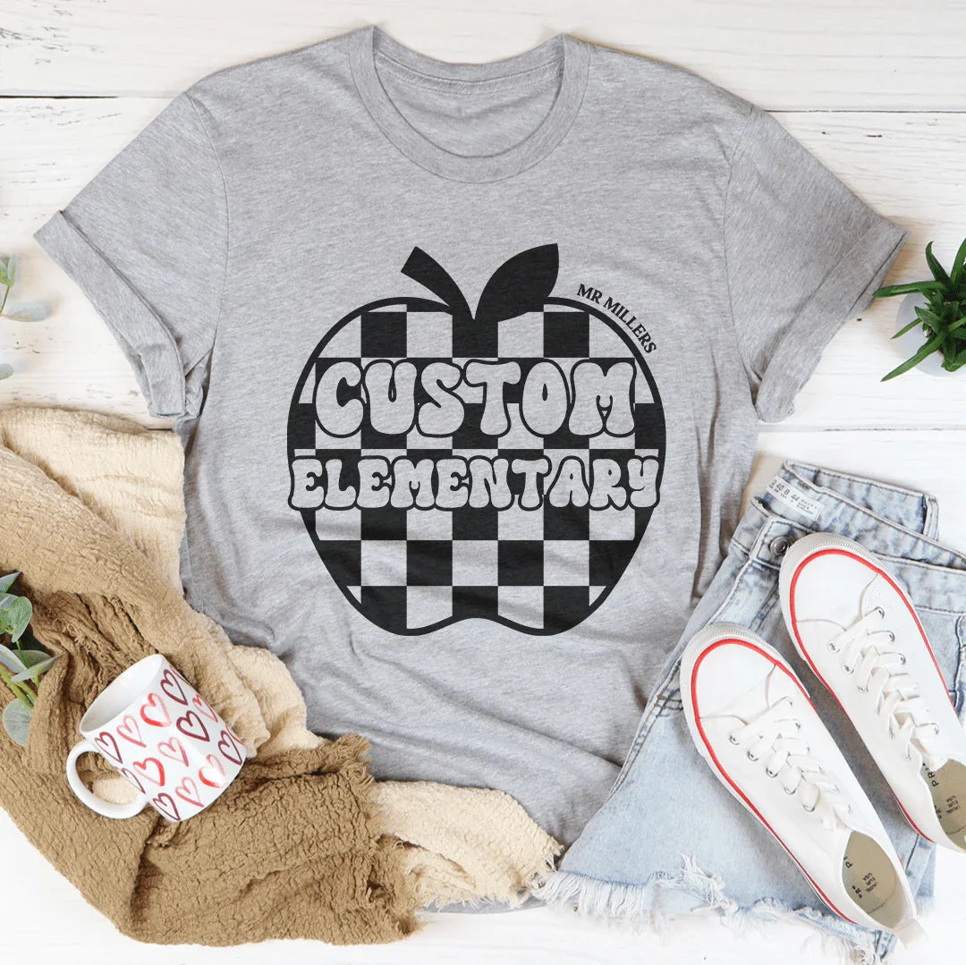 Personalized Elementary School Back To For Kids & Teachers Tee Athletic Heather / S Printify T-Shirt T-Shirt