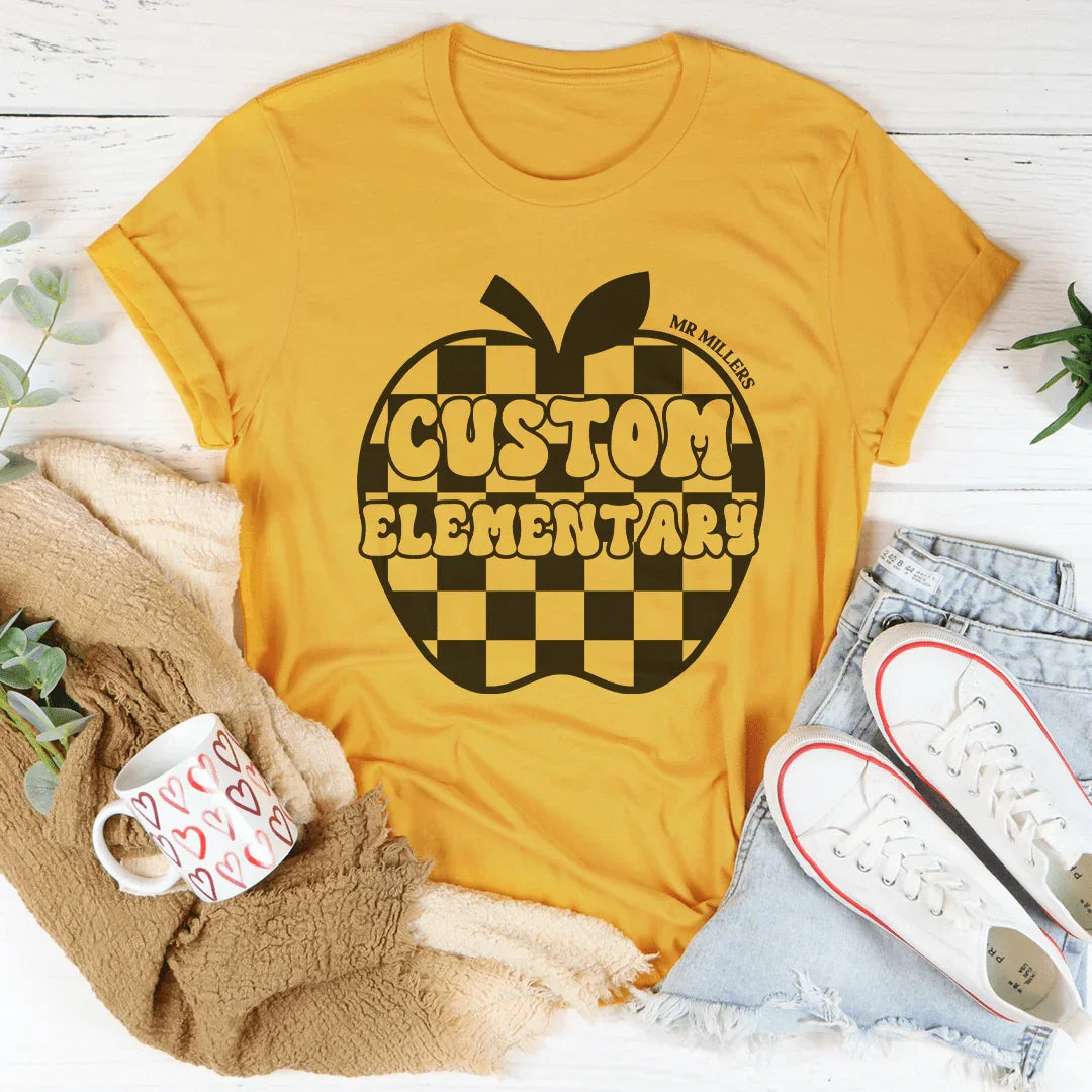 Personalized Elementary School Back To For Kids & Teachers Tee Mustard / S Printify T-Shirt T-Shirt