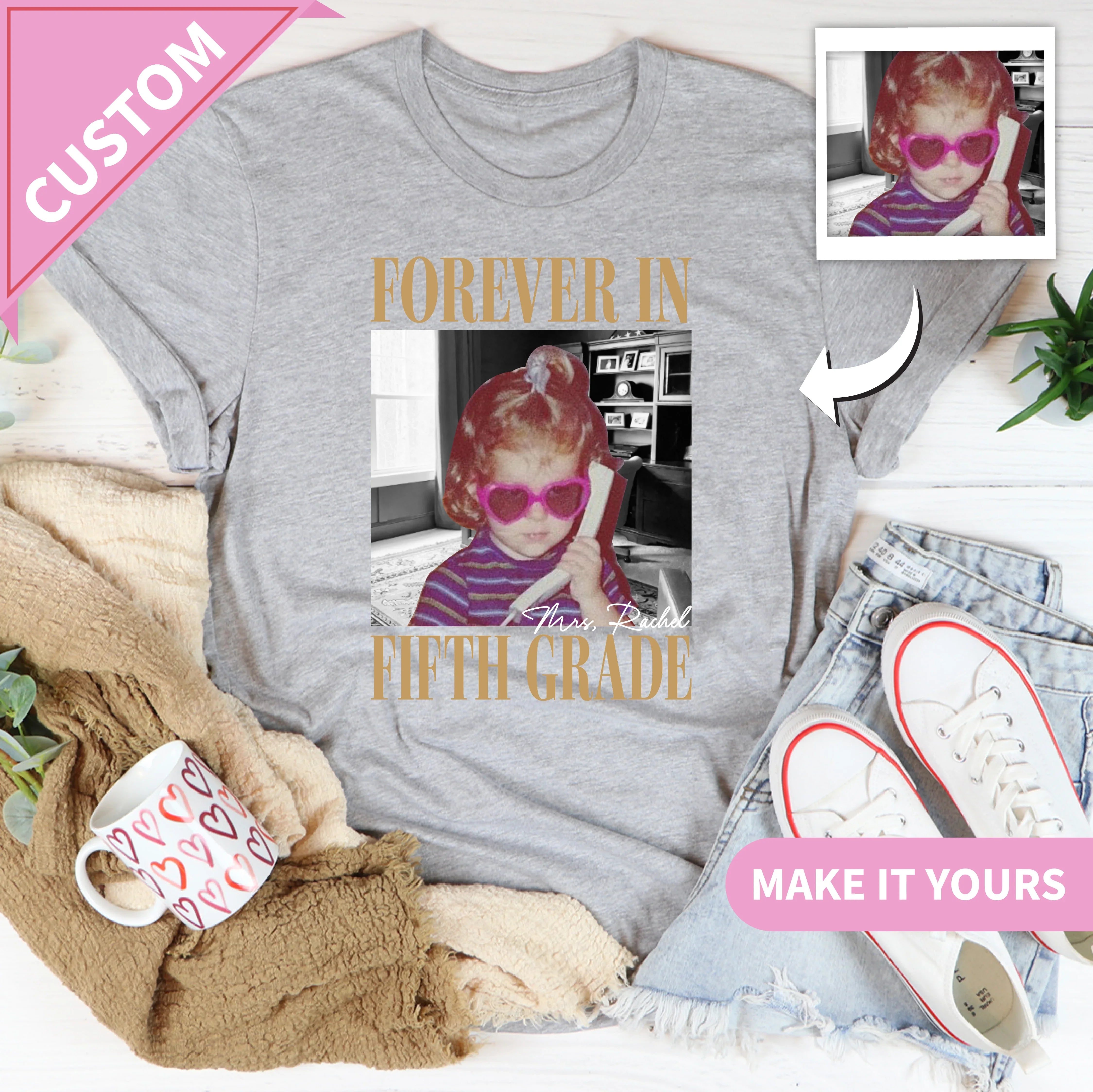 Personalized Forever In Fifth Grade Vintage Tee Printify T-Shirt T-Shirt