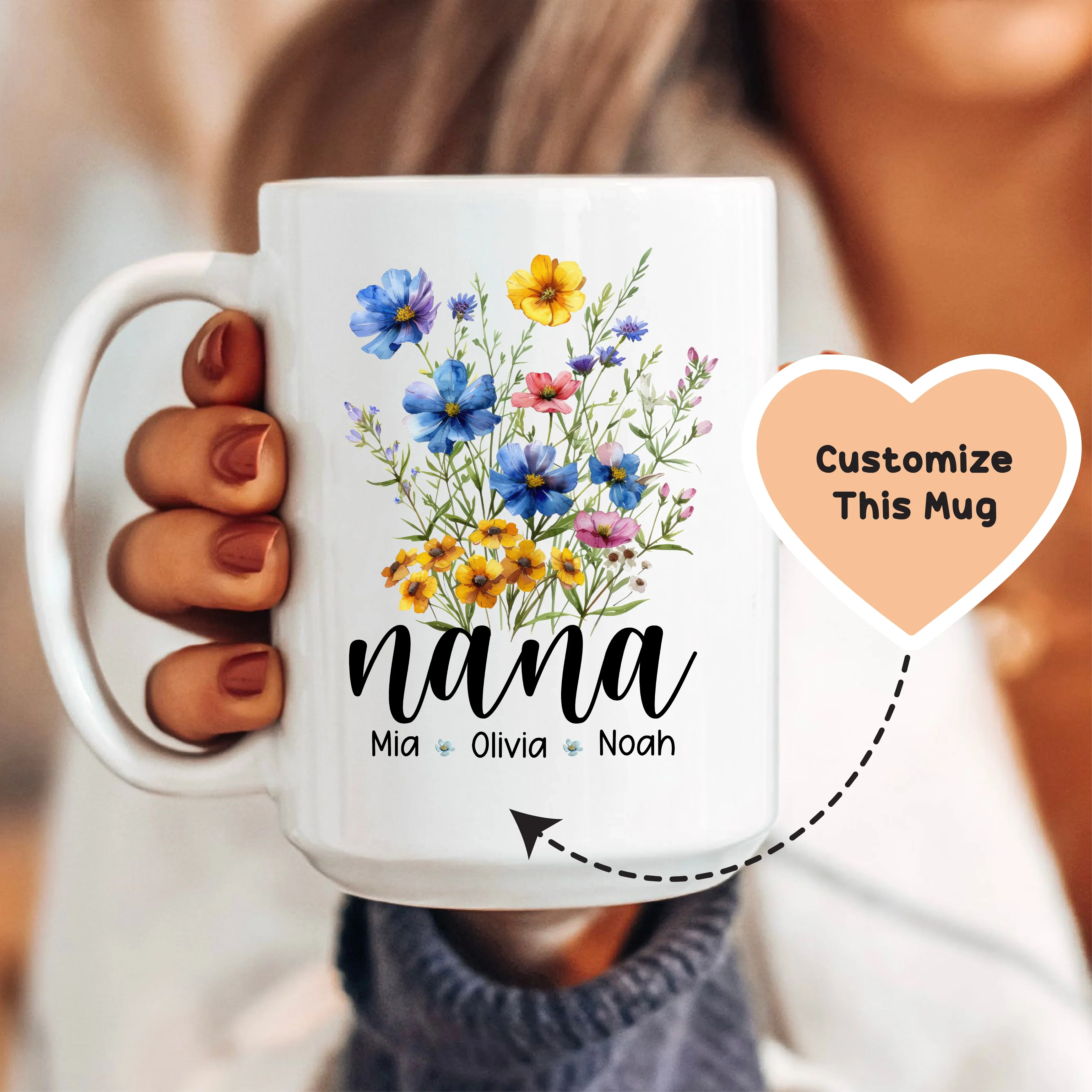 Personalized Grandma Mug White / 15 oz printful T-Shirt
