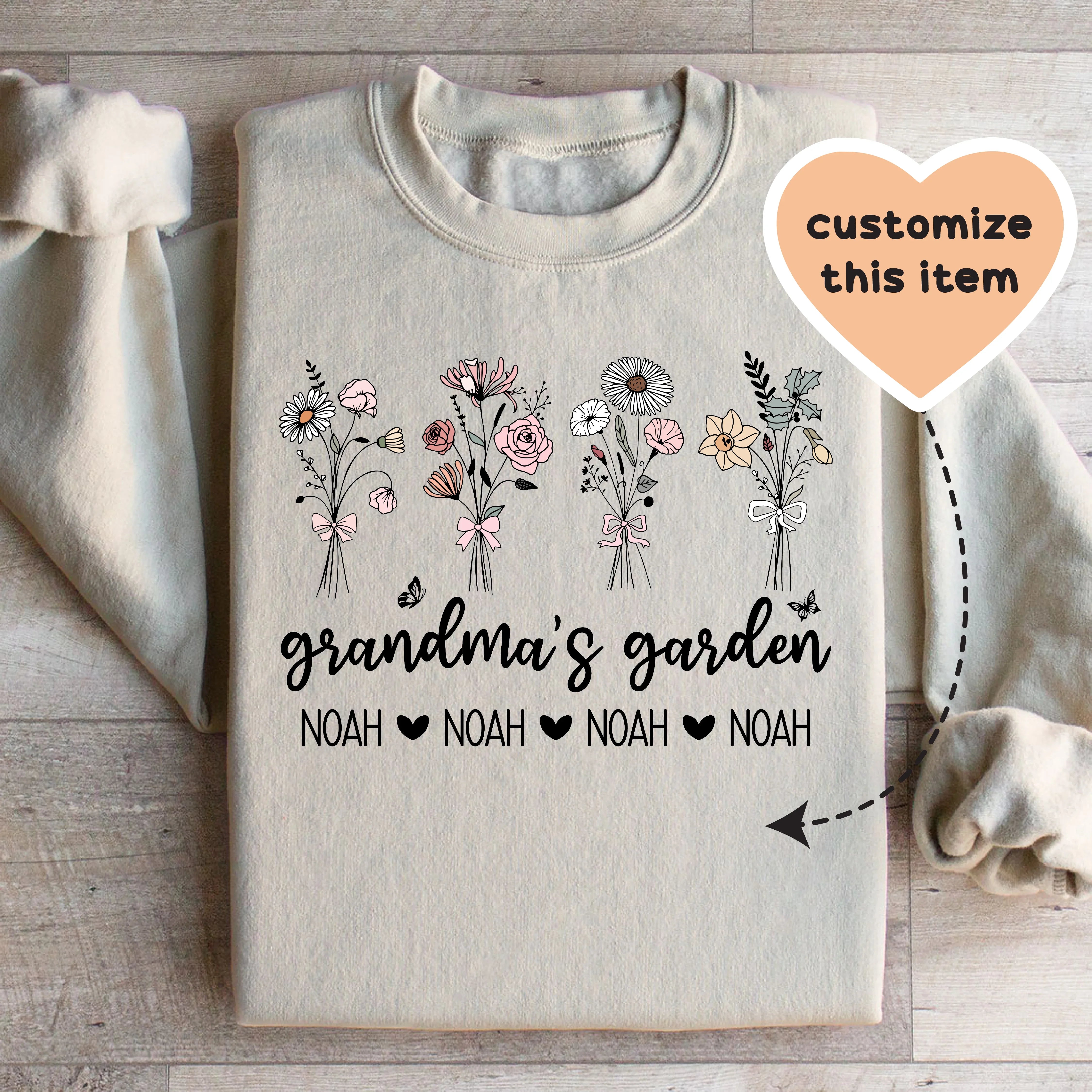 Personalized Grandma's Garden Sand / S printful T-Shirt