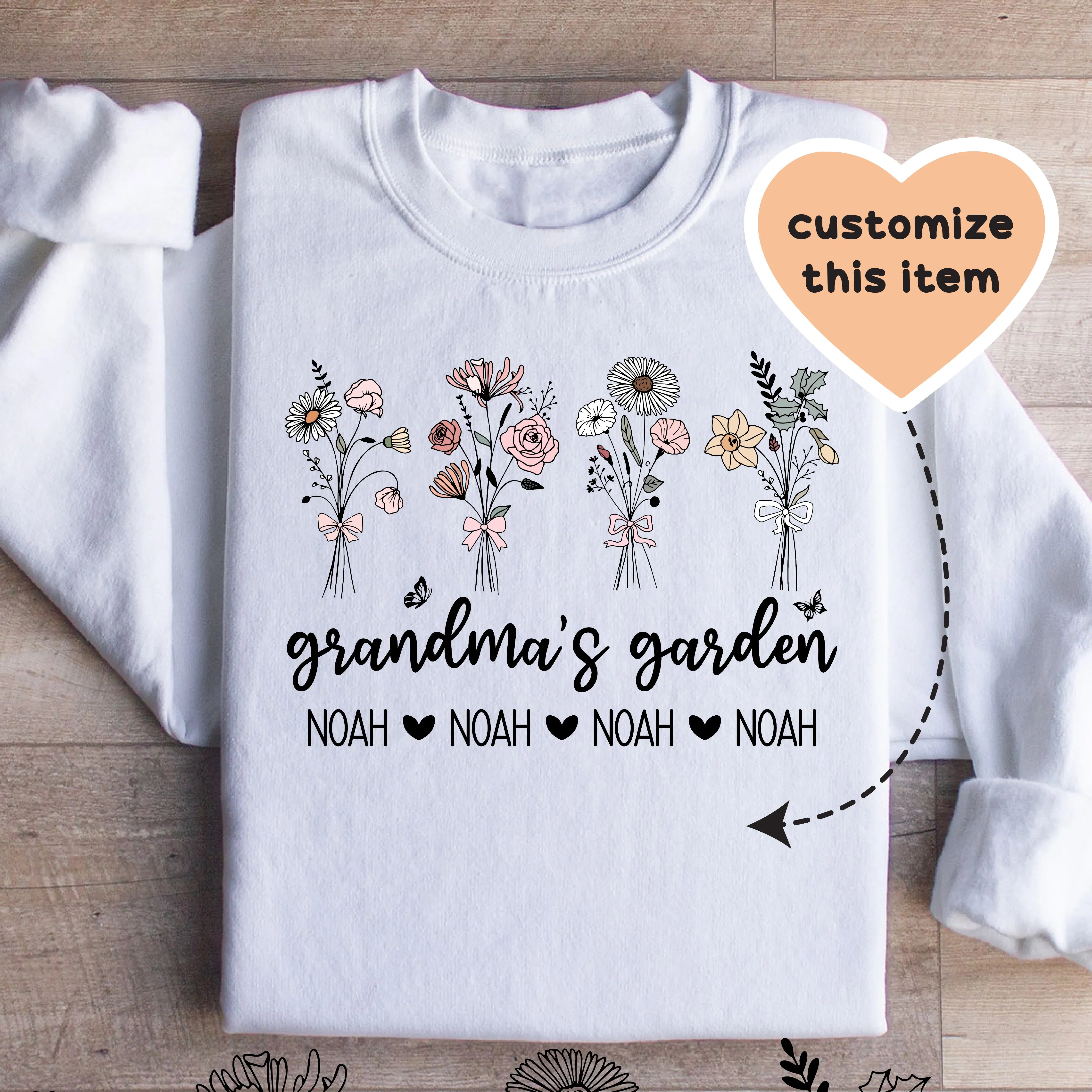 Personalized Grandma's Garden White / S printful T-Shirt