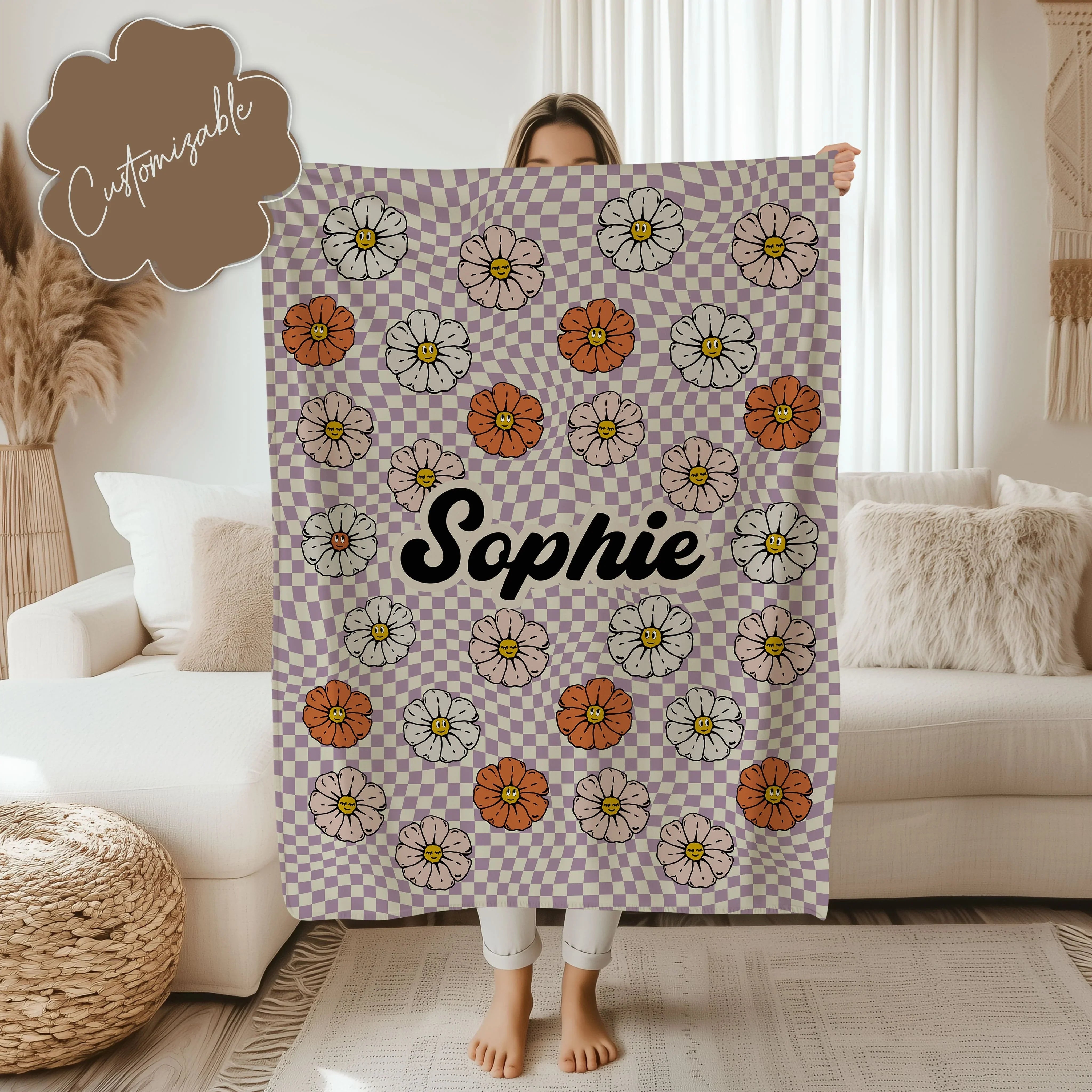 Personalized In Vintage Rustic Style Blanket With Custom Name 50" × 60" Printify All Over Prints T-Shirt