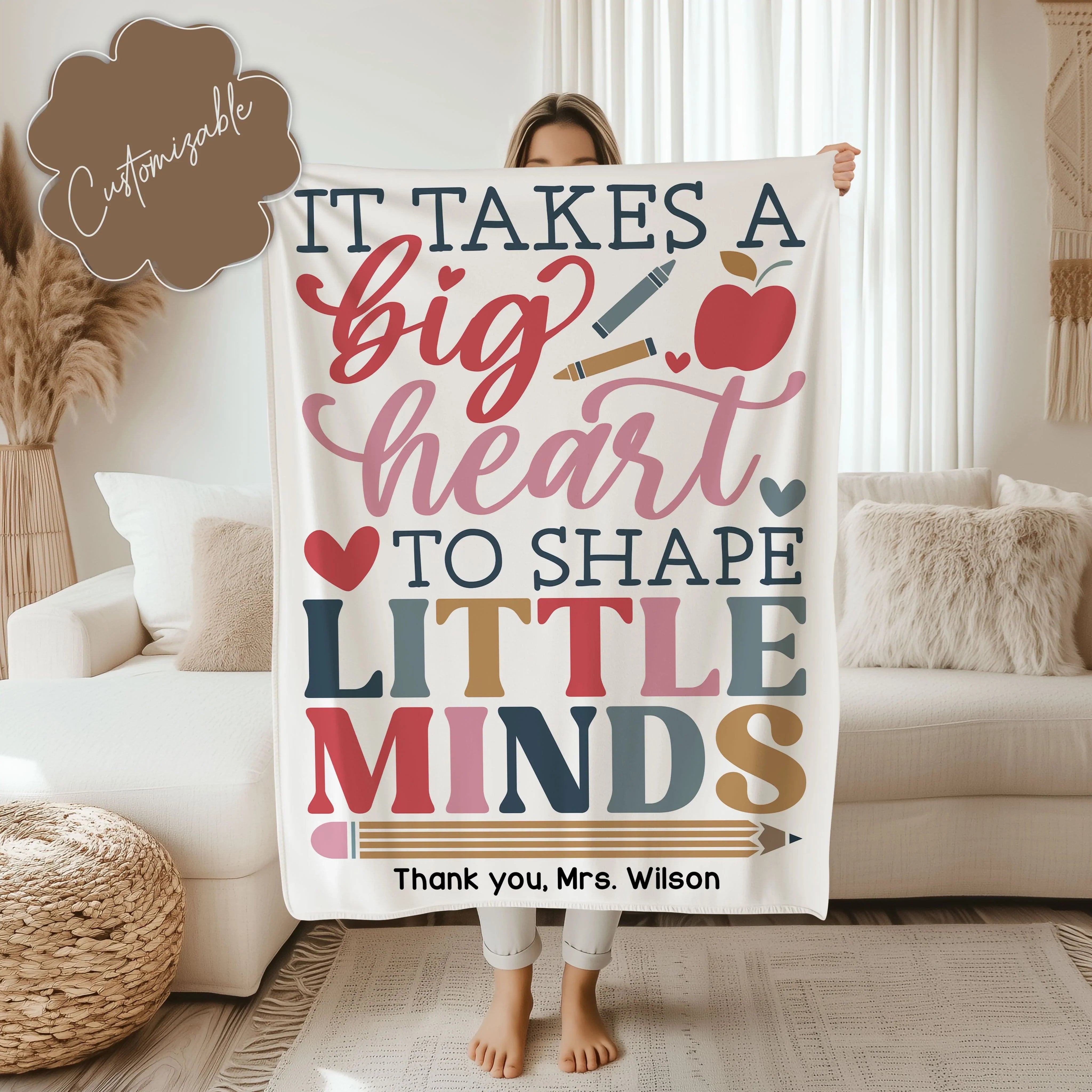 Personalized Teacher Appreciation Blanket 50" × 60" Printify All Over Prints T-Shirt