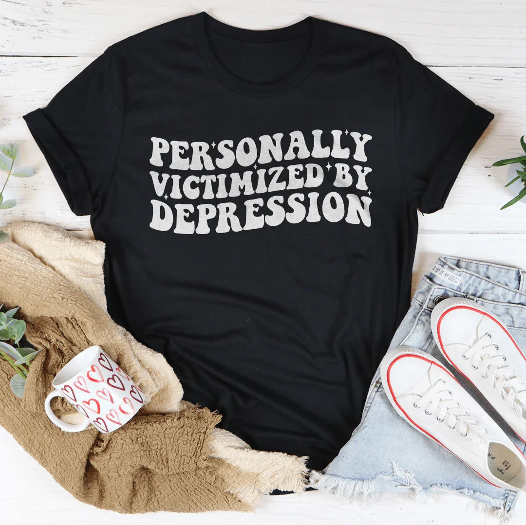 Personally Victimized By Depression Tee Black Heather / S Peachy Sunday T-Shirt